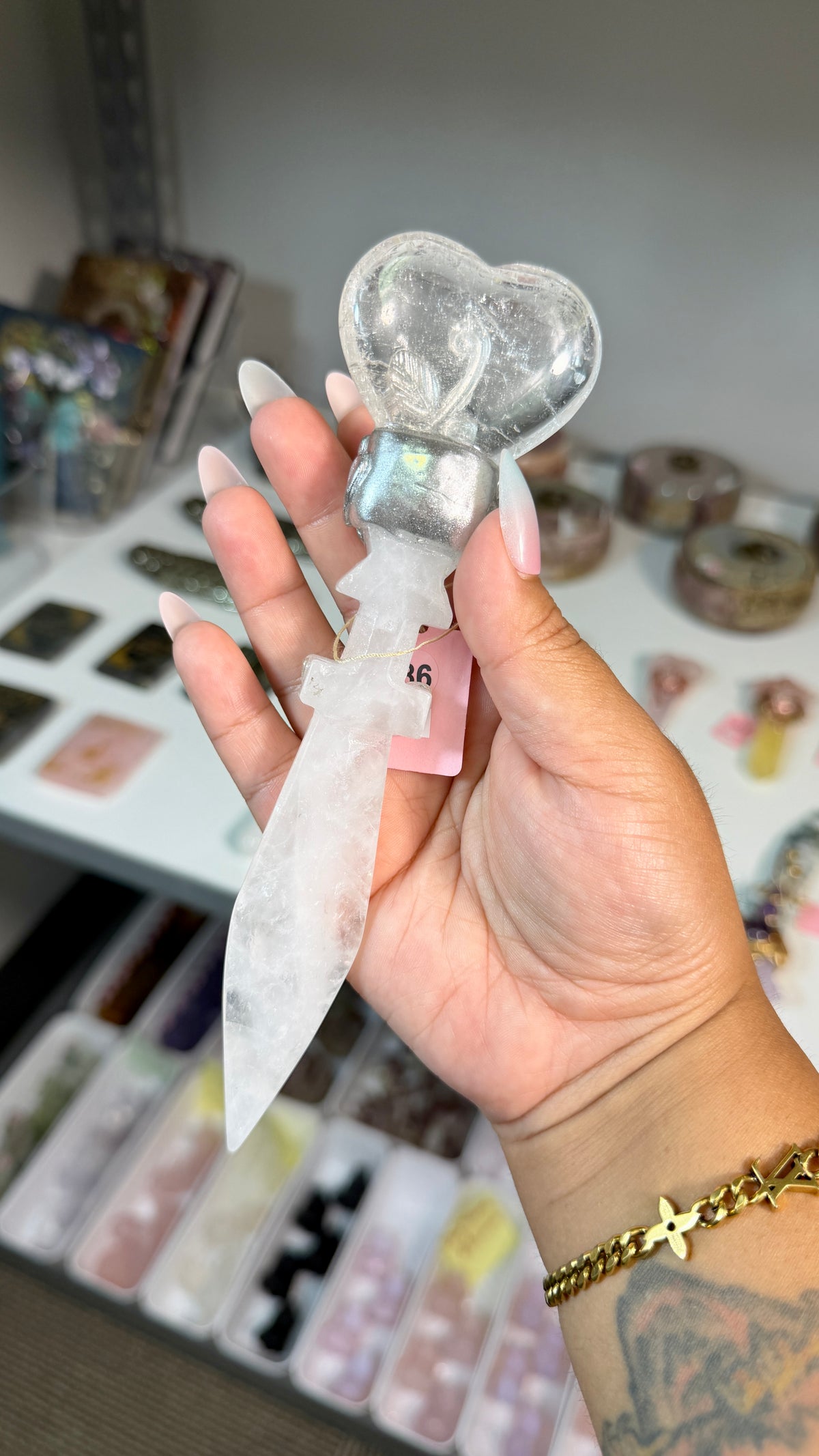 Handcrafted Heart Fairy Crystal Wand | Clear Quartz | Opt 86