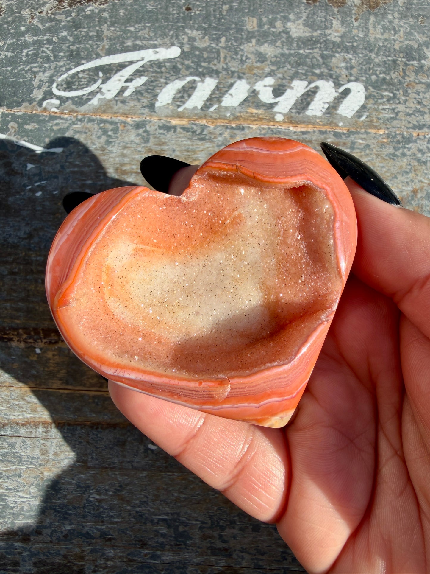 Gorgeous Druzy Carnelian Heart | Opt E