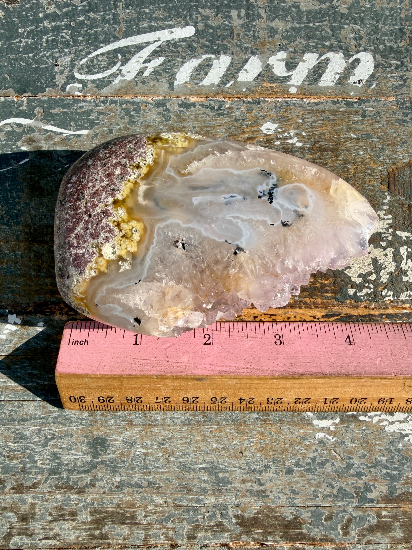 Gorgeous Scenic Moss Agate Freeform with Lavender Druzy | Indonesia | Opt 13