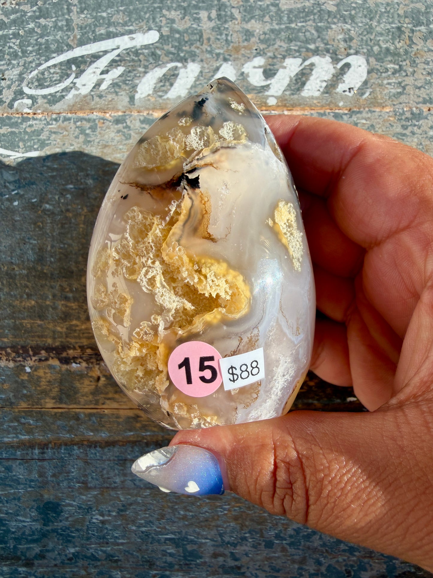 Gorgeous Scenic Moss Agate Freeform with Lavender Druzy | Indonesia | Opt 15