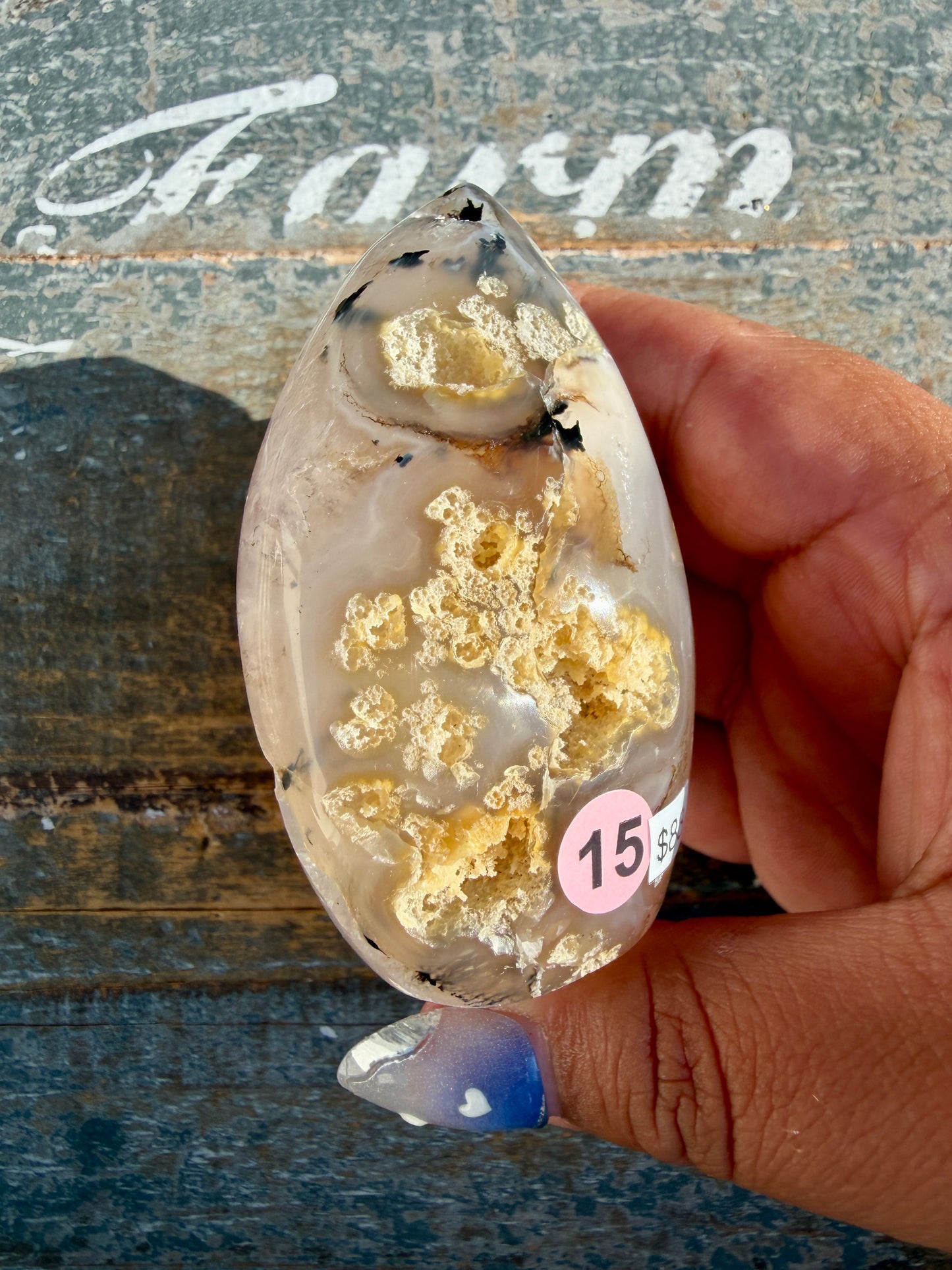 Gorgeous Scenic Moss Agate Freeform with Lavender Druzy | Indonesia | Opt 15