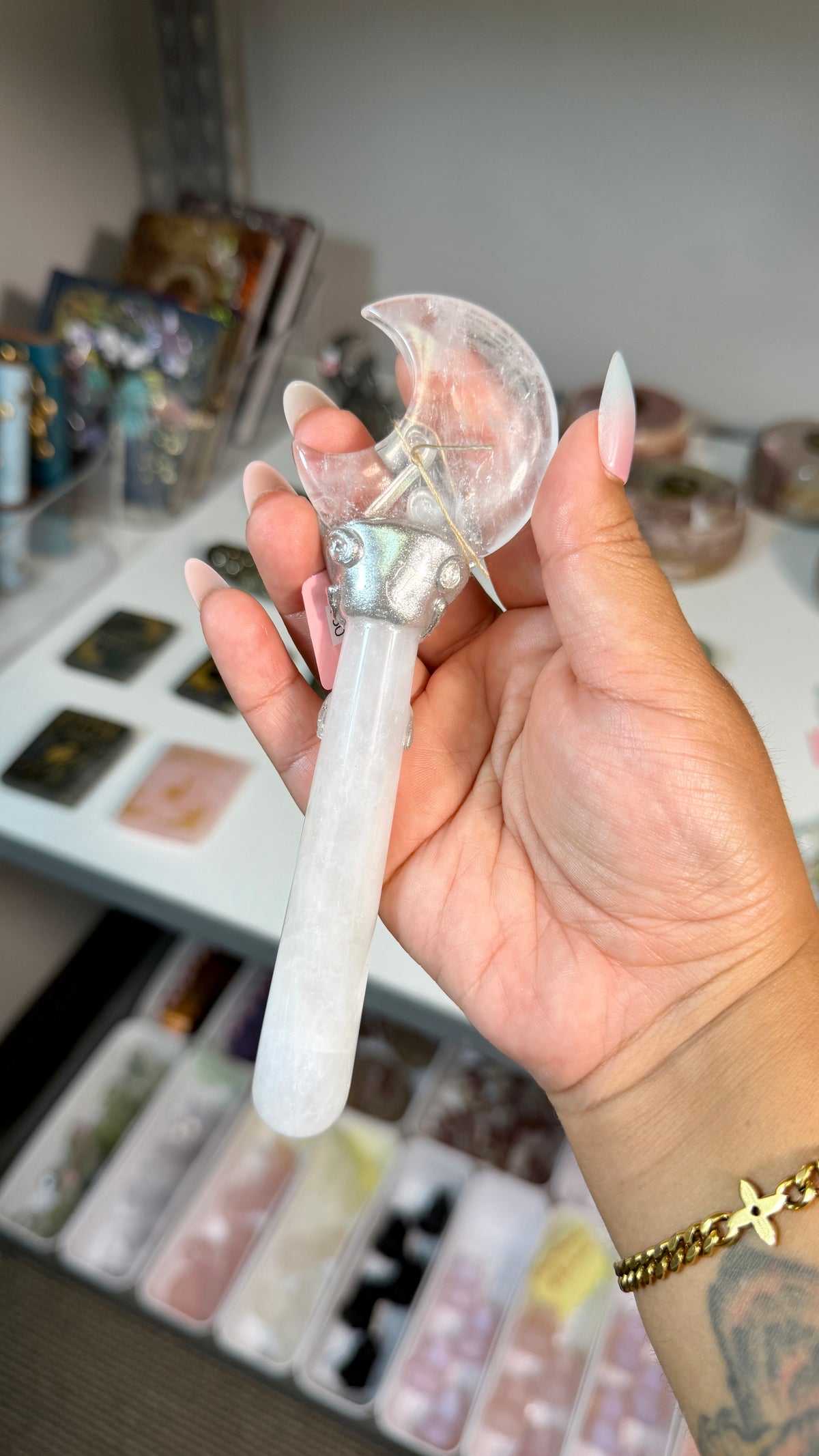 Handcrafted Moon Fairy Crystal Wand | Clear Quartz | Opt 80
