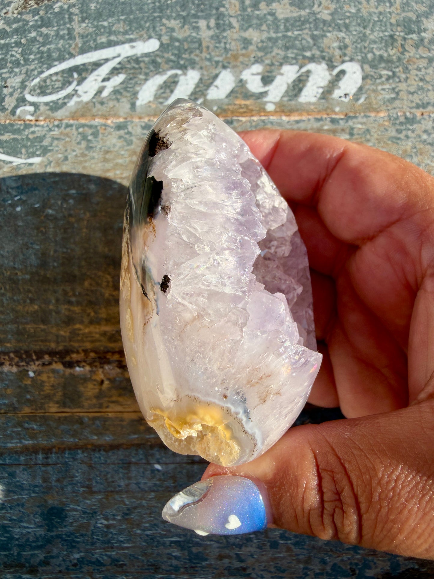 Gorgeous Scenic Moss Agate Freeform with Lavender Druzy | Indonesia | Opt 15