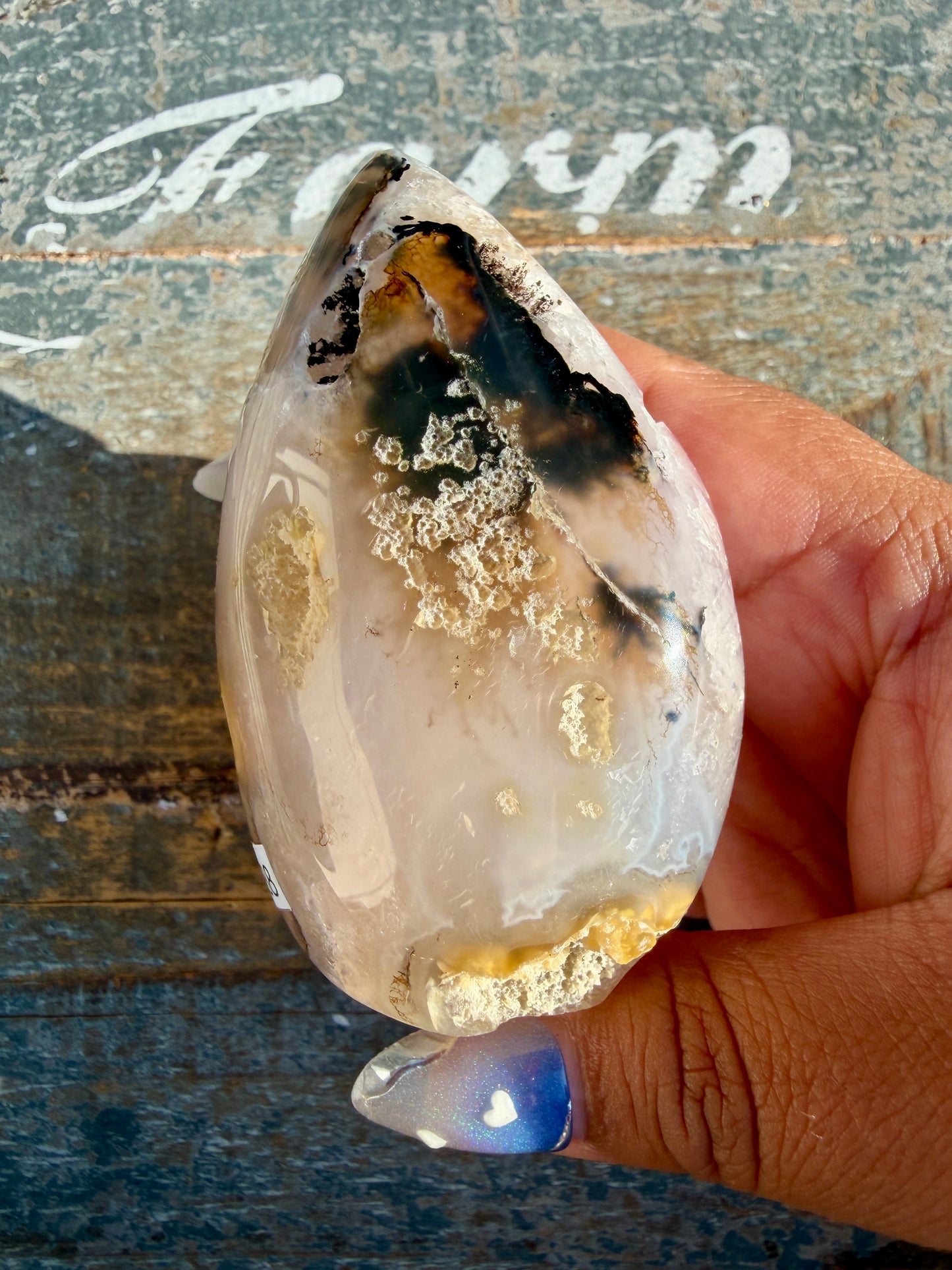 Gorgeous Scenic Moss Agate Freeform with Lavender Druzy | Indonesia | Opt 15