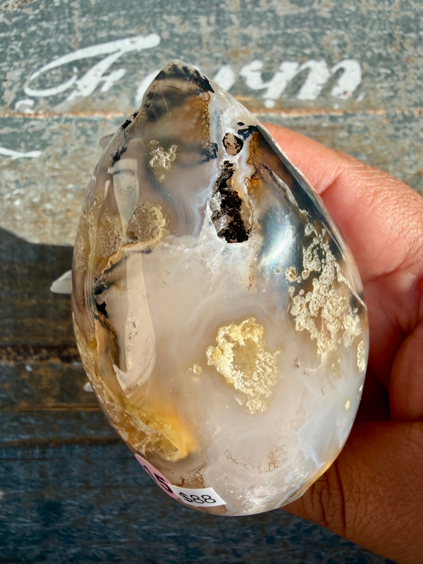Gorgeous Scenic Moss Agate Freeform with Lavender Druzy | Indonesia | Opt 15