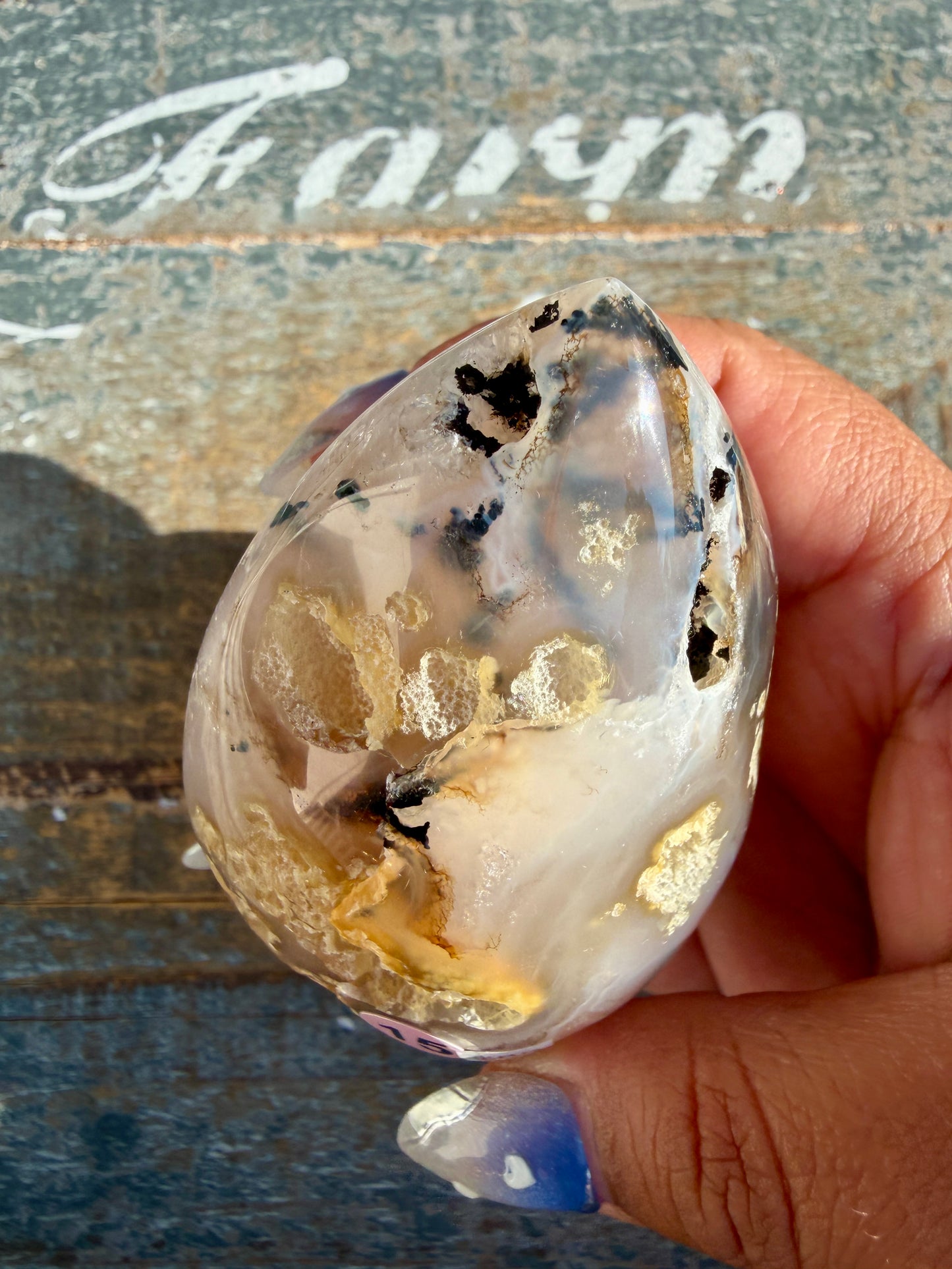 Gorgeous Scenic Moss Agate Freeform with Lavender Druzy | Indonesia | Opt 15