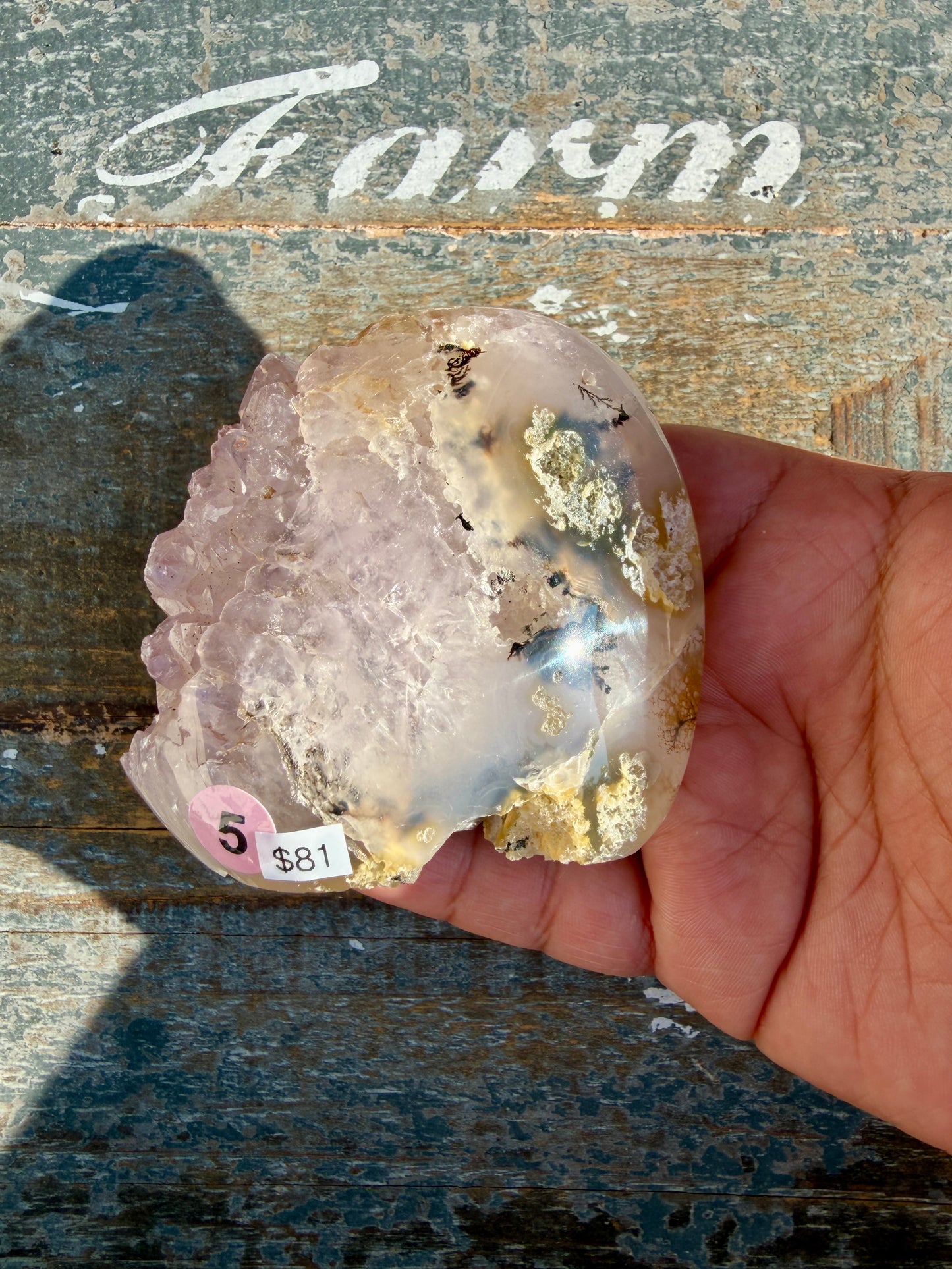 Gorgeous Scenic Moss Agate Freeform with Lavender Druzy | Indonesia | Opt 5