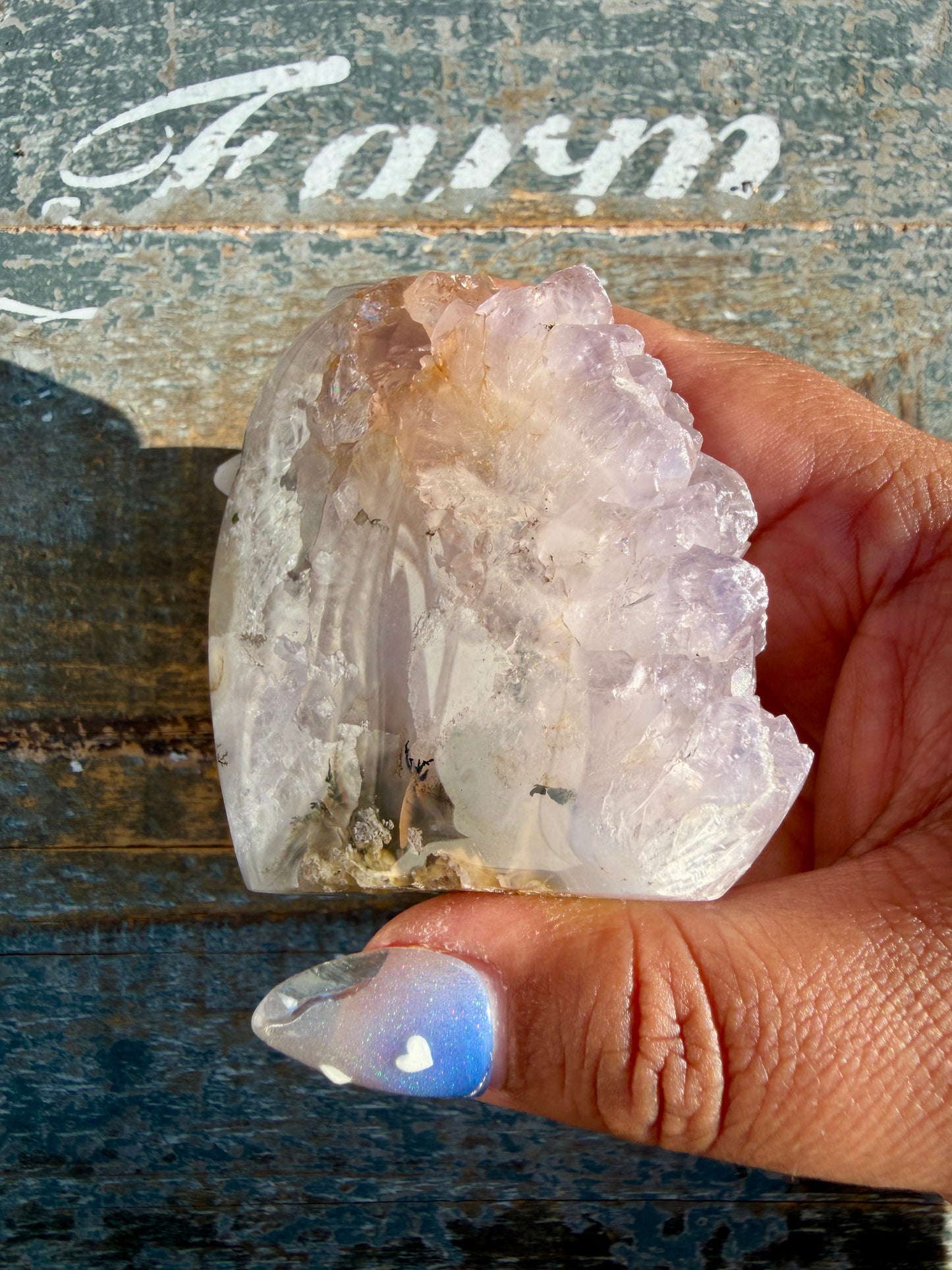 Gorgeous Scenic Moss Agate Freeform with Lavender Druzy | Indonesia | Opt 5