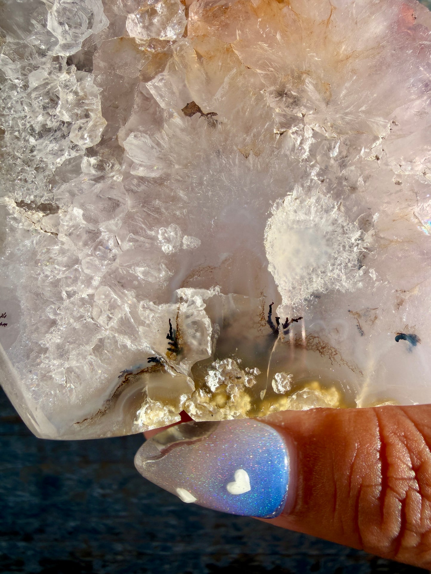 Gorgeous Scenic Moss Agate Freeform with Lavender Druzy | Indonesia | Opt 5
