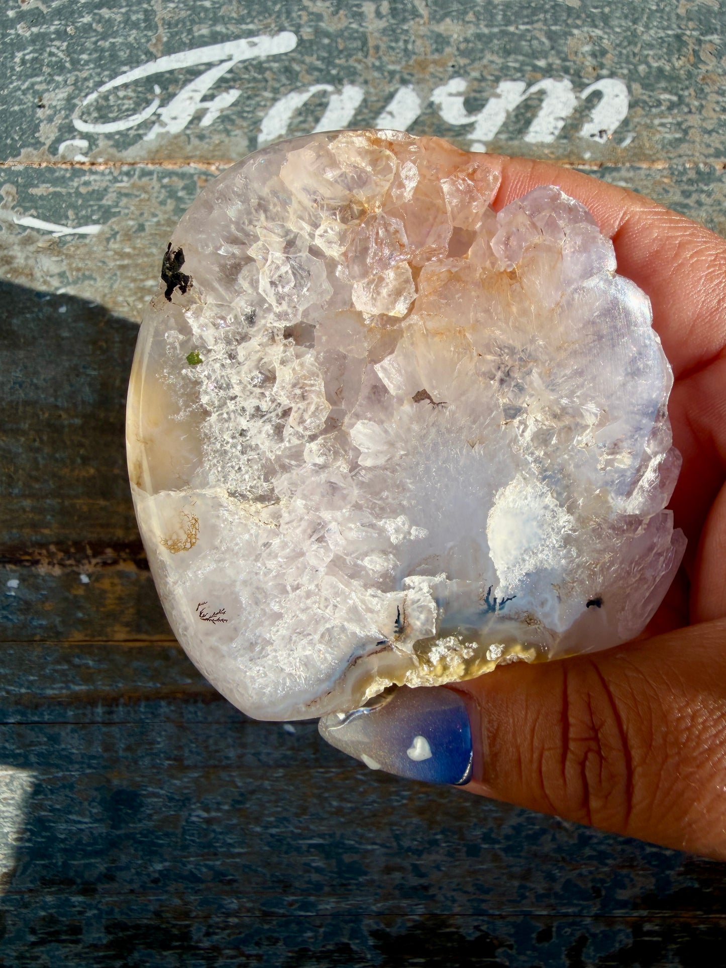 Gorgeous Scenic Moss Agate Freeform with Lavender Druzy | Indonesia | Opt 5