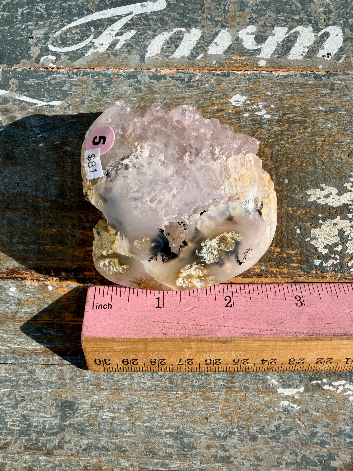 Gorgeous Scenic Moss Agate Freeform with Lavender Druzy | Indonesia | Opt 5