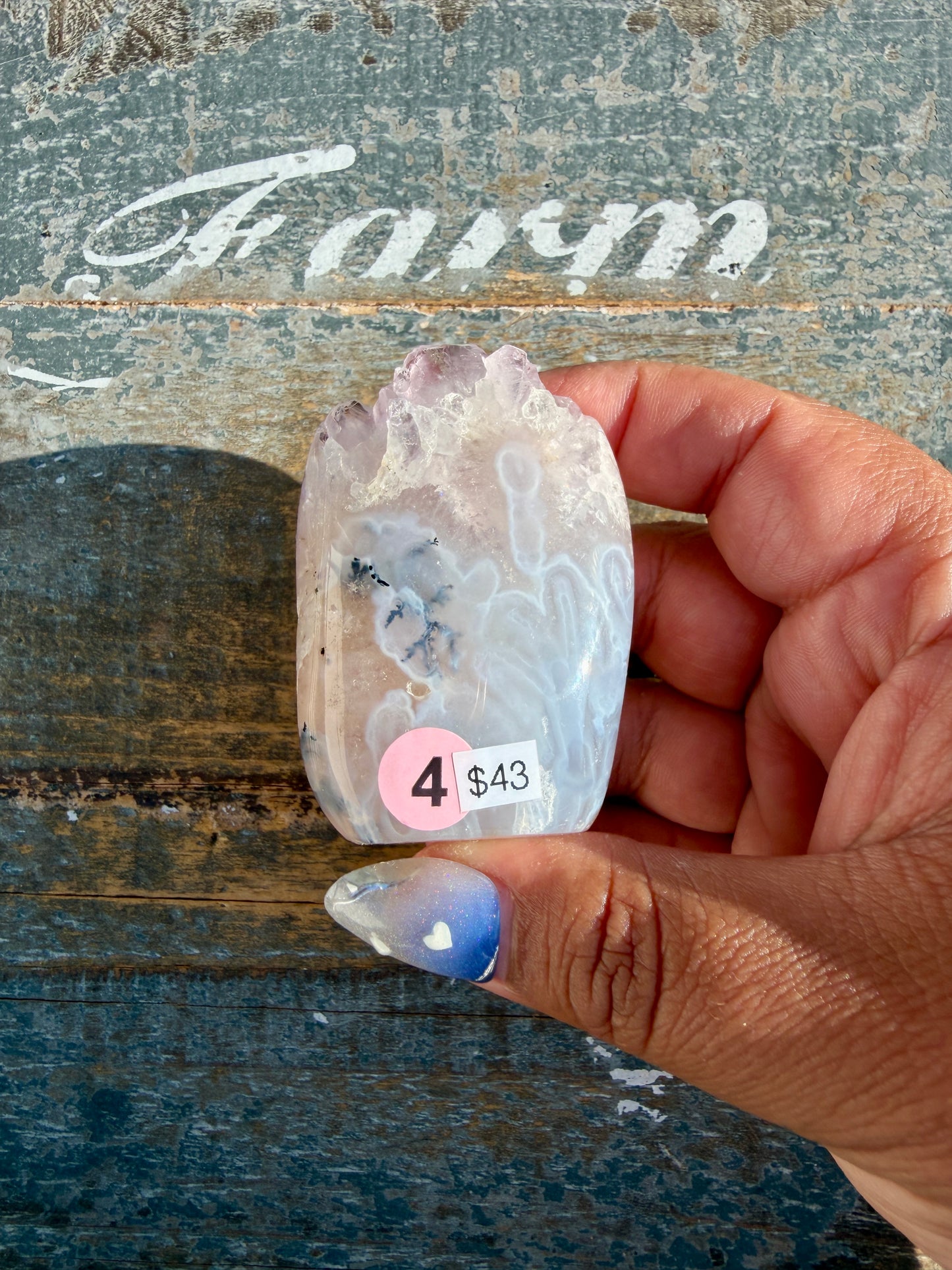 Gorgeous Scenic Moss Agate Freeform with Lavender Druzy | Indonesia | Opt 4