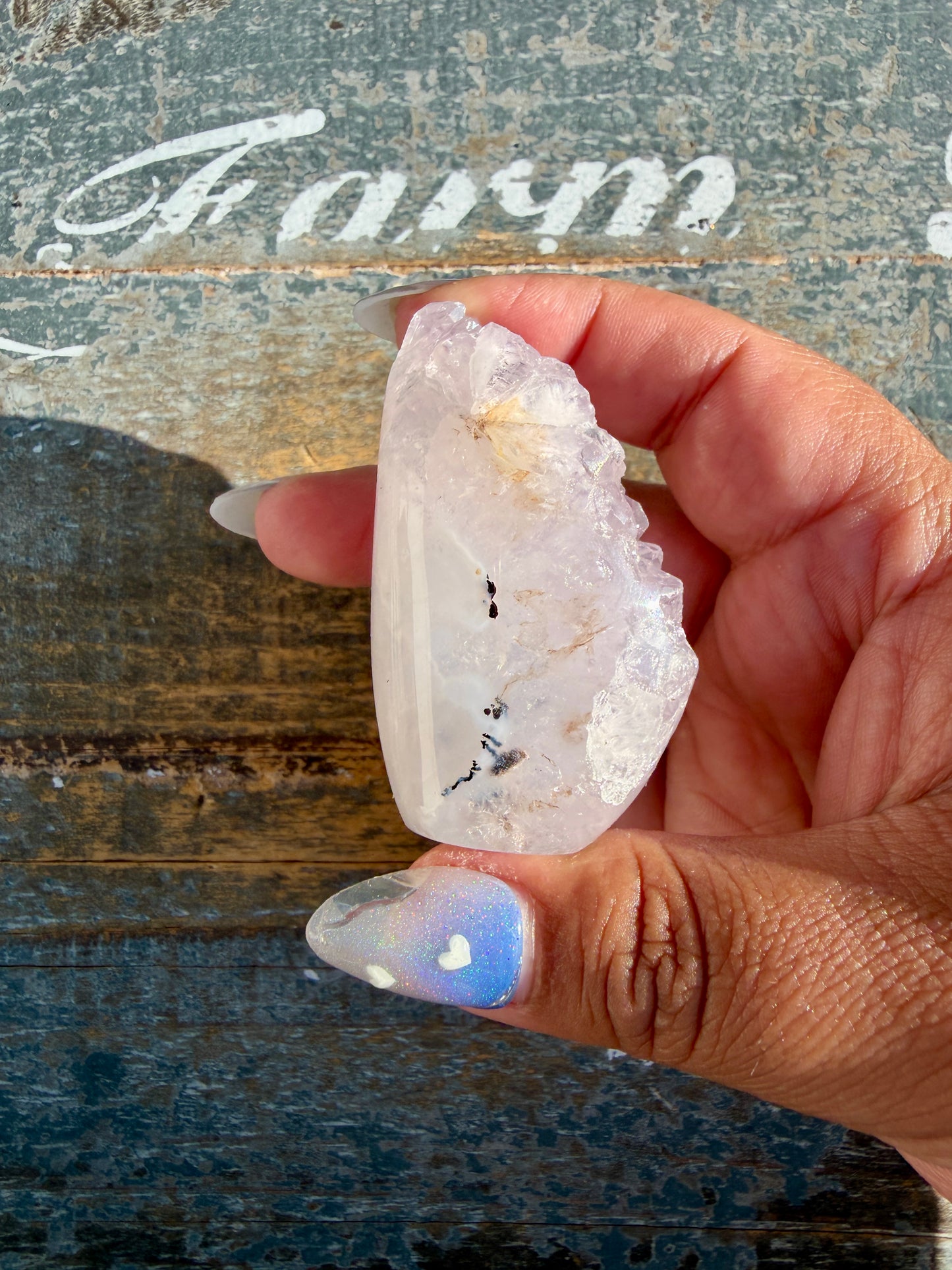 Gorgeous Scenic Moss Agate Freeform with Lavender Druzy | Indonesia | Opt 4