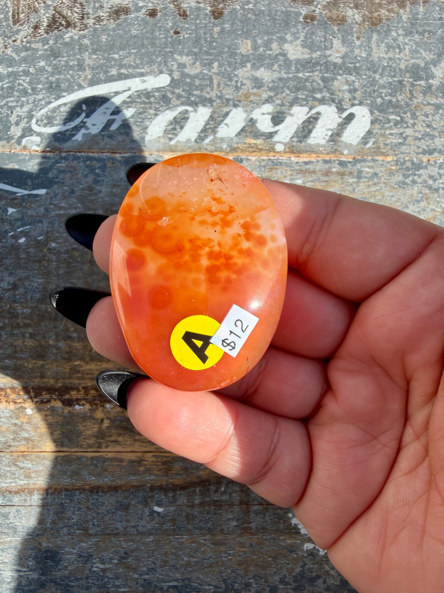 Gorgeous Druzy Carnelian Palmstone | Opt A