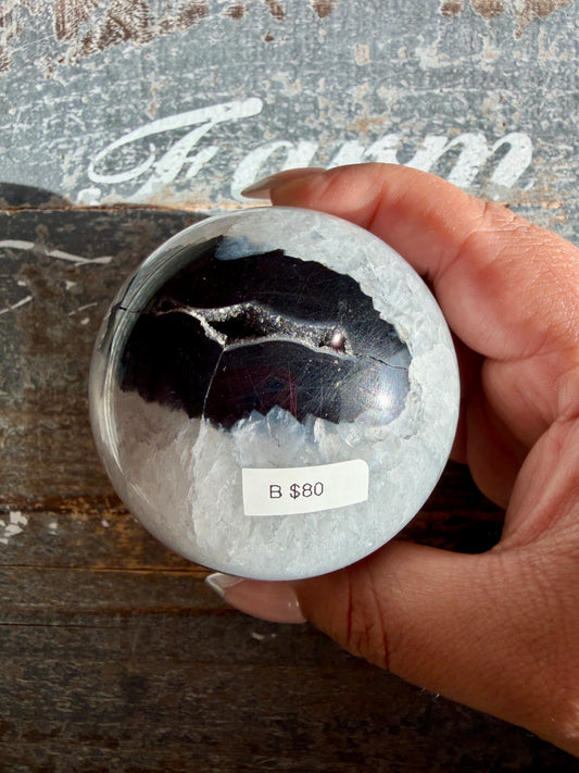 Gorgeous Black Agate Sphere (Dyed) | Opt B