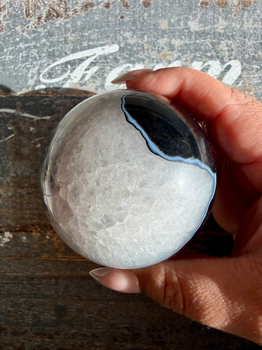 Gorgeous Black Agate Sphere (Dyed) | Opt B