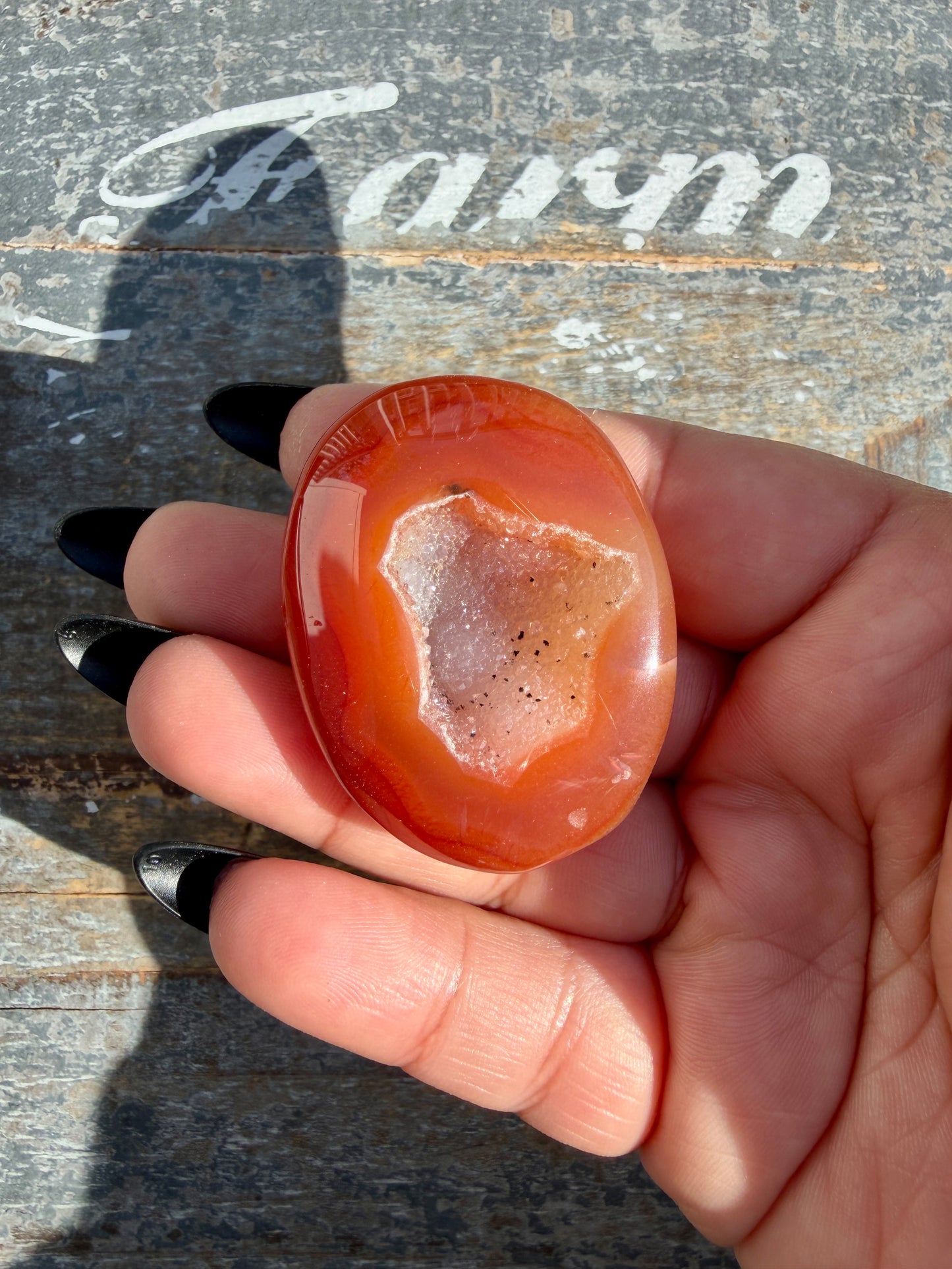 Gorgeous Druzy Carnelian Heart | Opt F