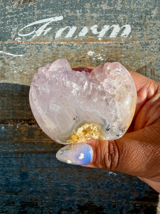 Gorgeous Scenic Moss Agate Freeform with Lavender Druzy | Indonesia | Opt 3