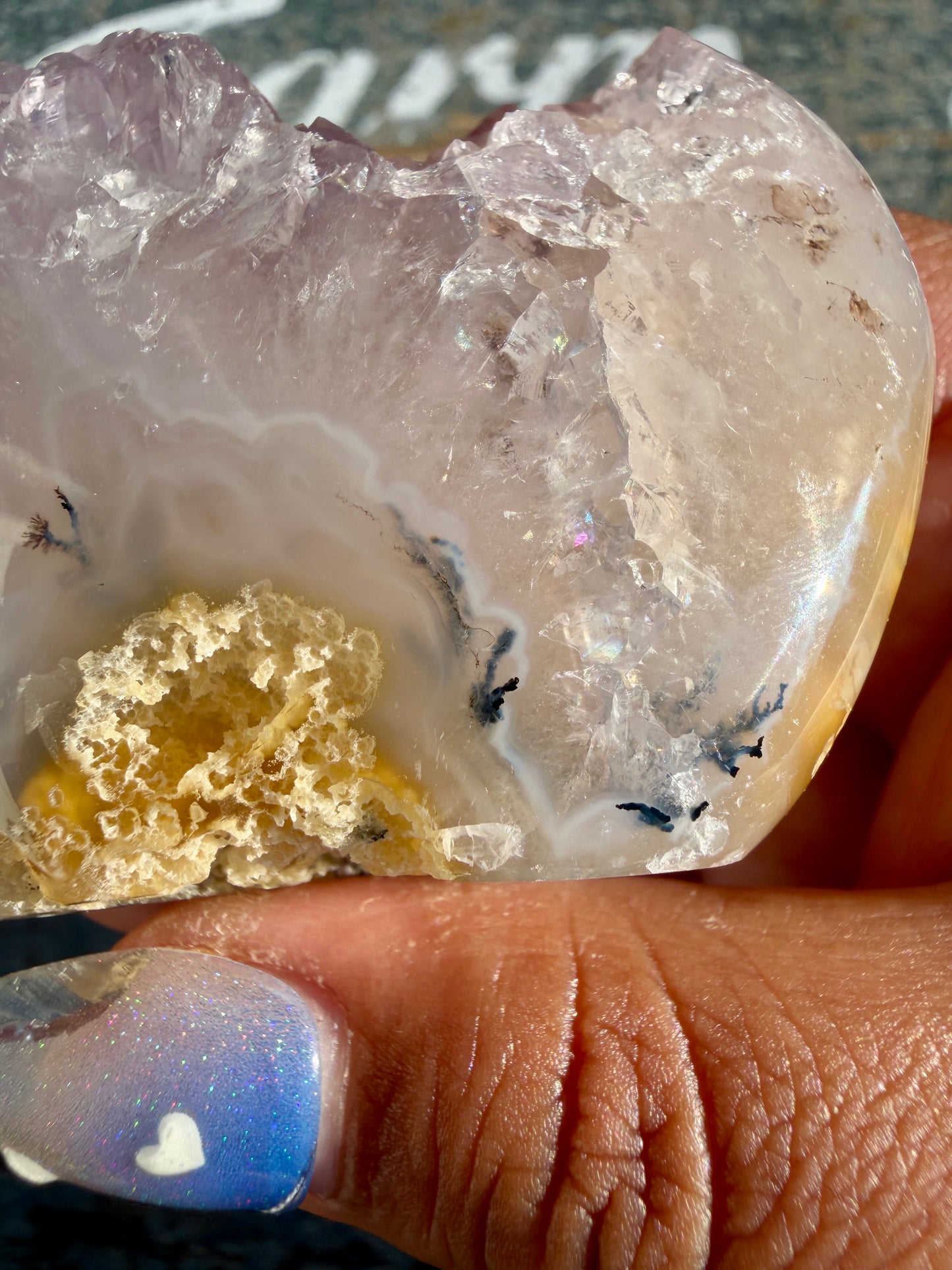 Gorgeous Scenic Moss Agate Freeform with Lavender Druzy | Indonesia | Opt 3