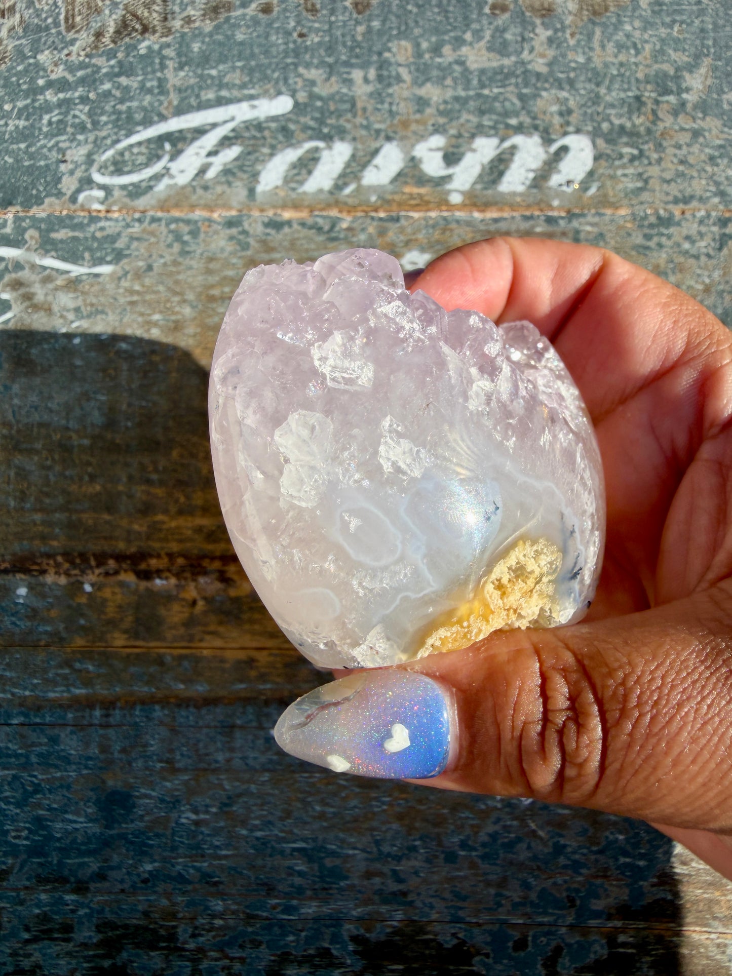Gorgeous Scenic Moss Agate Freeform with Lavender Druzy | Indonesia | Opt 3