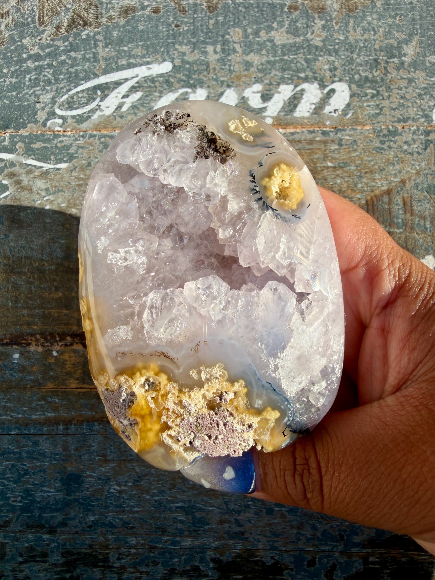 Gorgeous Scenic Moss Agate Freeform with Lavender Druzy | Indonesia | Opt 11