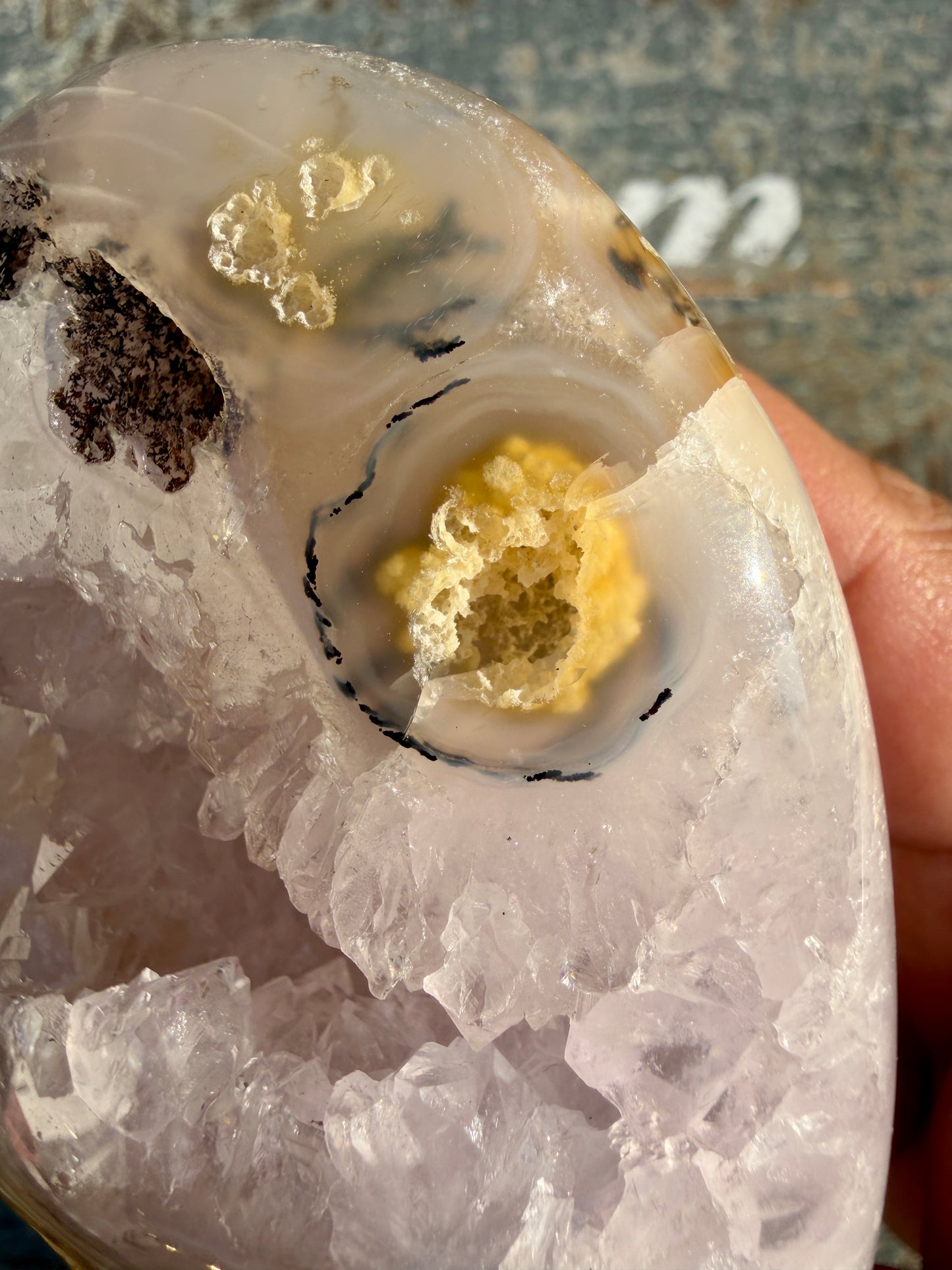 Gorgeous Scenic Moss Agate Freeform with Lavender Druzy | Indonesia | Opt 11