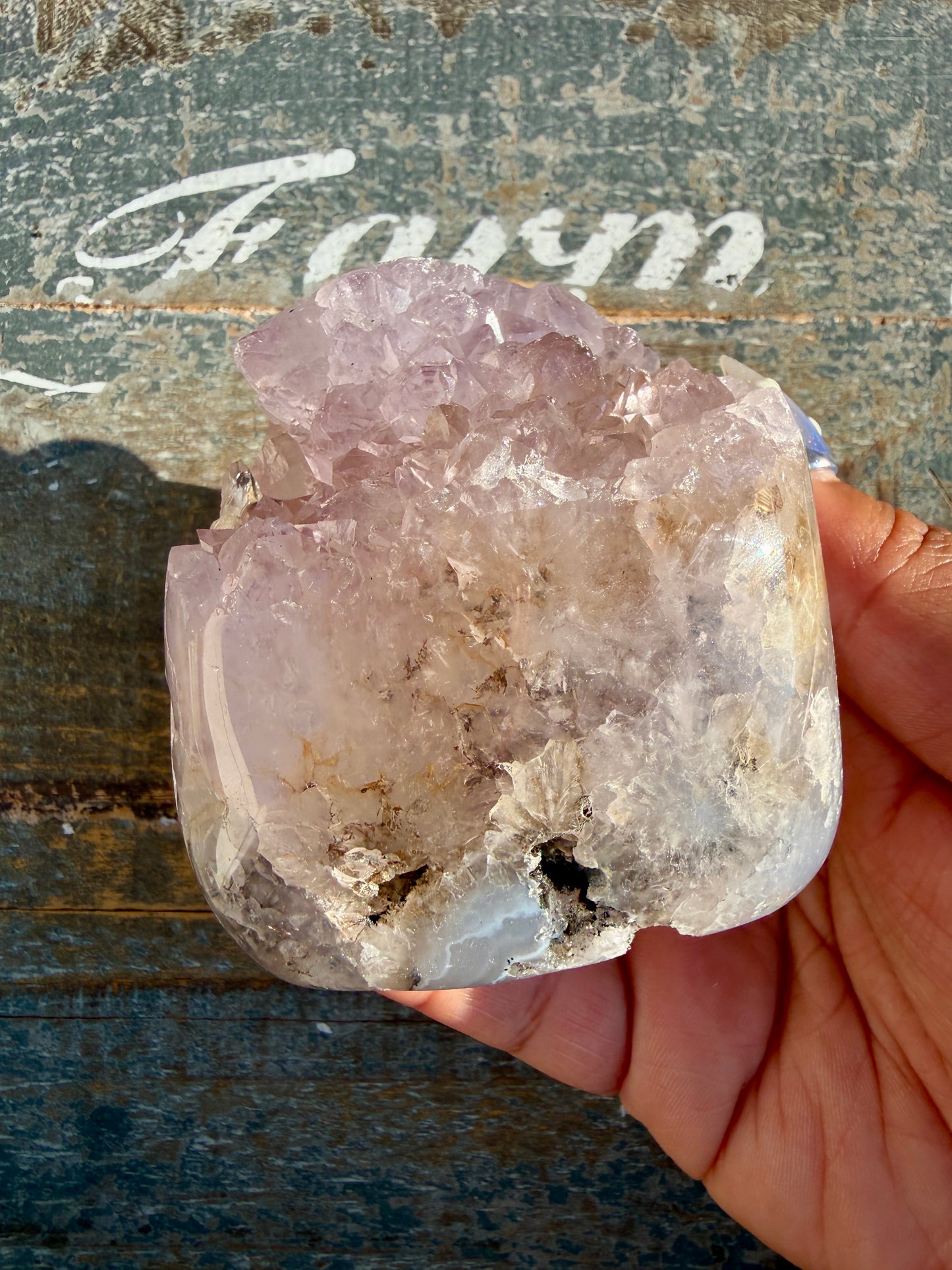 Gorgeous Scenic Moss Agate Freeform with Lavender Druzy | Indonesia | Opt 10