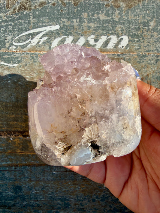 Gorgeous Scenic Moss Agate Freeform with Lavender Druzy | Indonesia | Opt 10