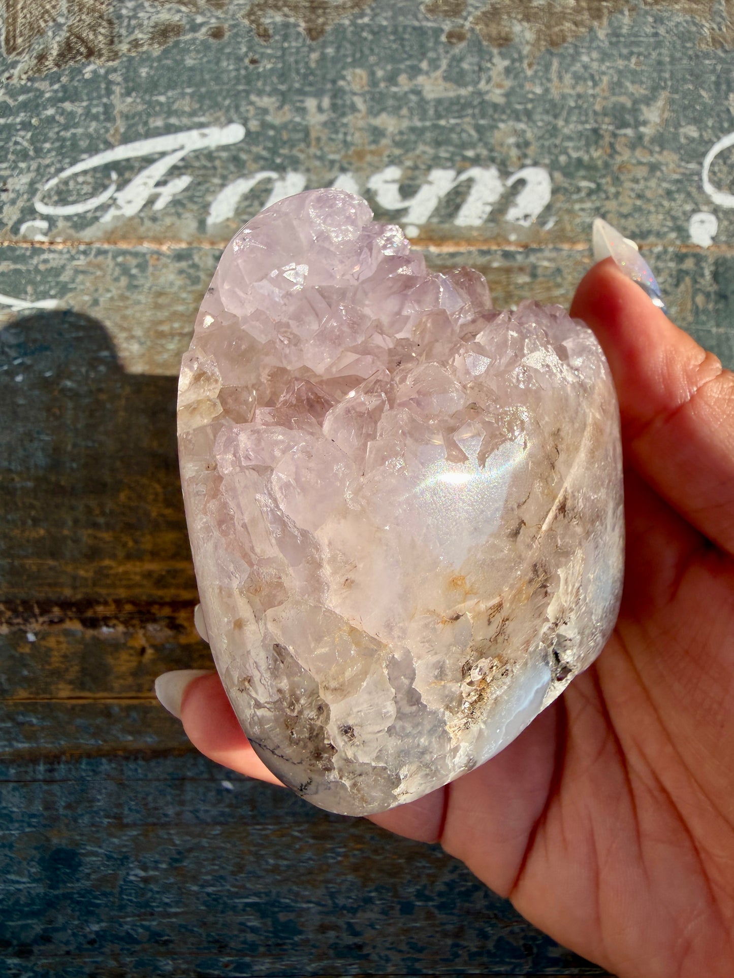 Gorgeous Scenic Moss Agate Freeform with Lavender Druzy | Indonesia | Opt 10