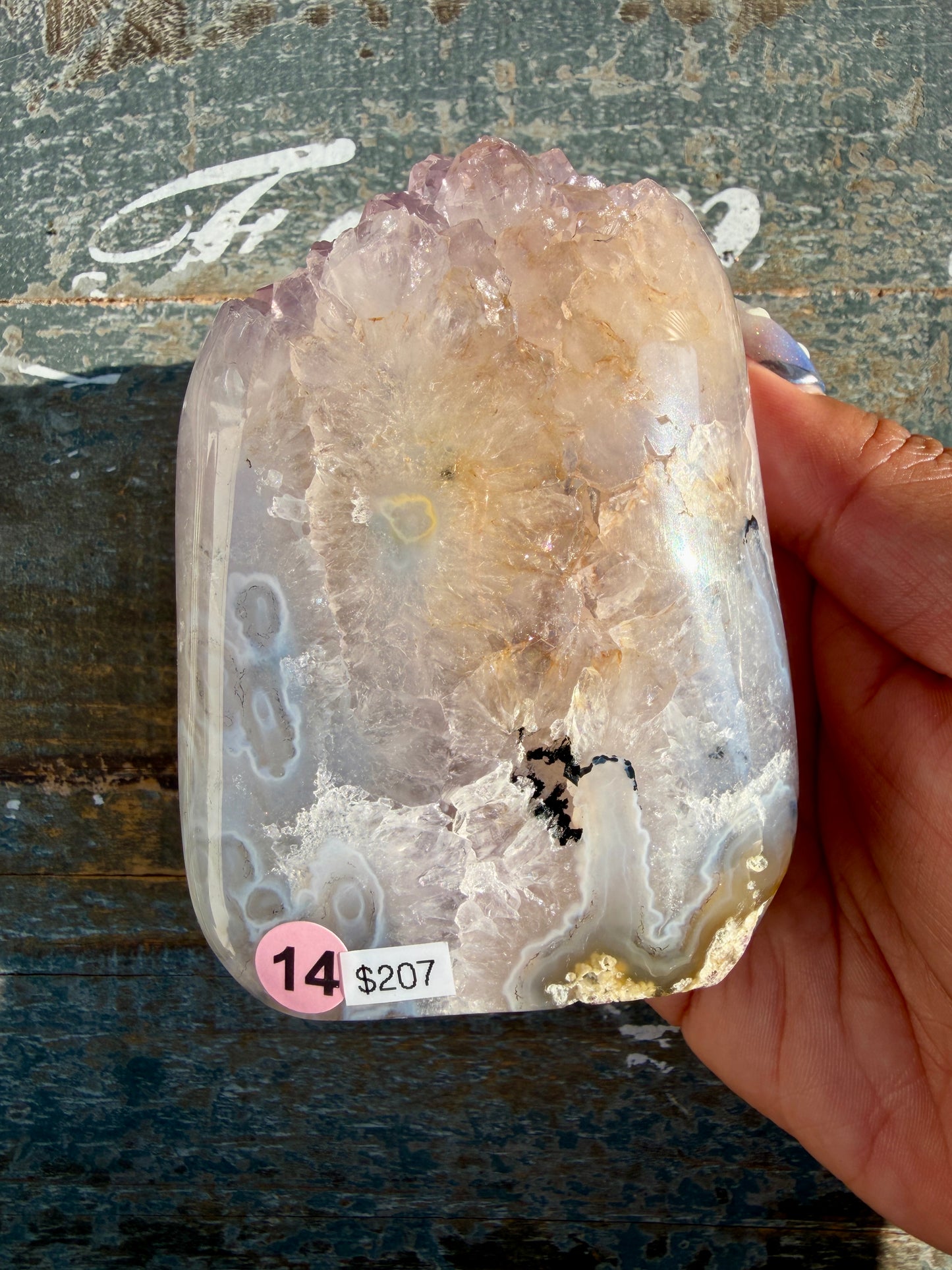 Gorgeous Scenic Moss Agate Freeform with Lavender Druzy | Indonesia | Opt 14