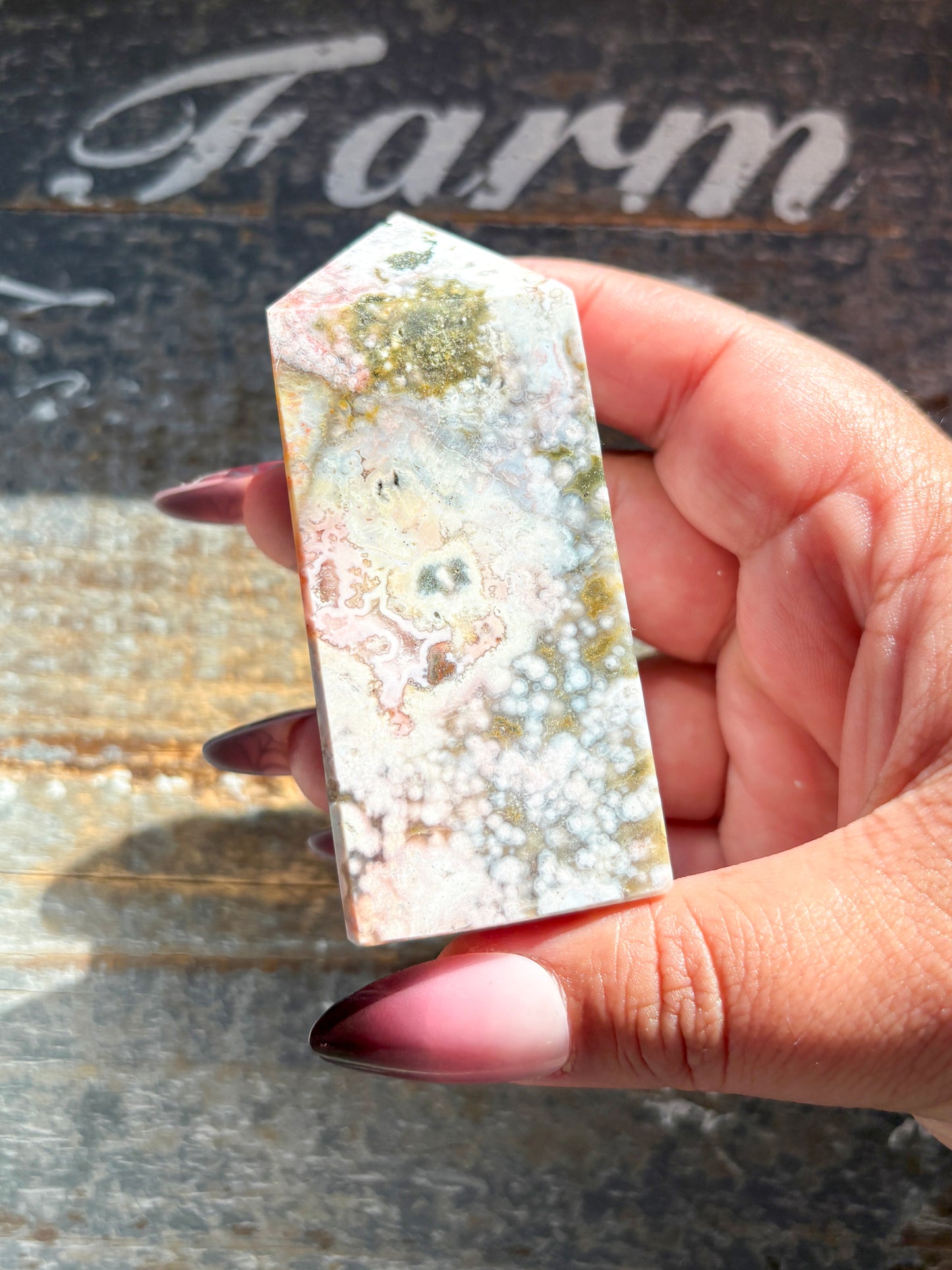 Gorgeous RARE Collectors Authentic Ocean Jasper Tower from Madagascar | V