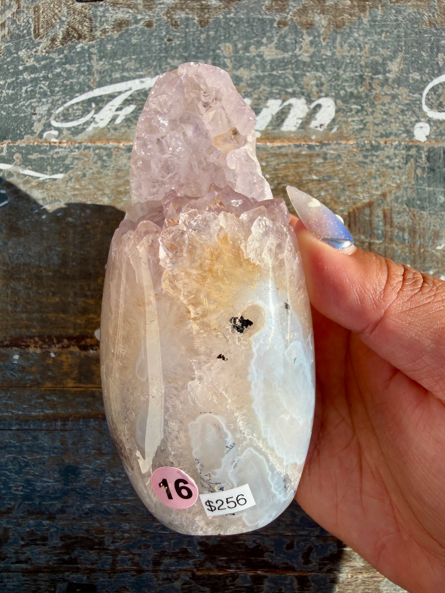 Gorgeous Scenic Moss Agate Freeform with Lavender Druzy | Indonesia | Opt 16
