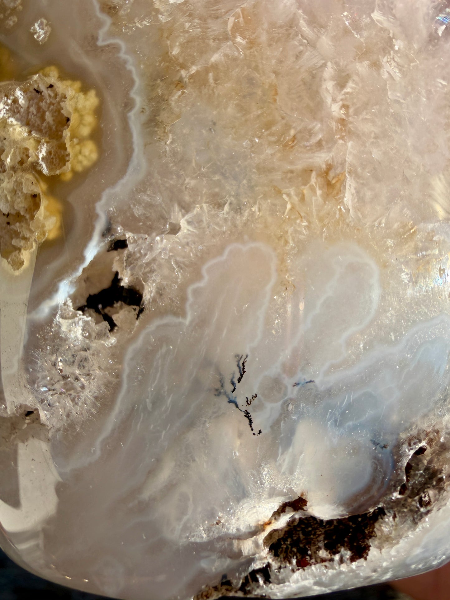 Gorgeous Scenic Moss Agate Freeform with Lavender Druzy | Indonesia | Opt 16