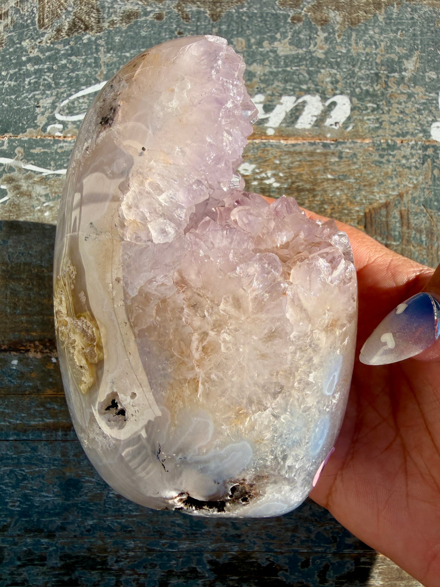 Gorgeous Scenic Moss Agate Freeform with Lavender Druzy | Indonesia | Opt 16