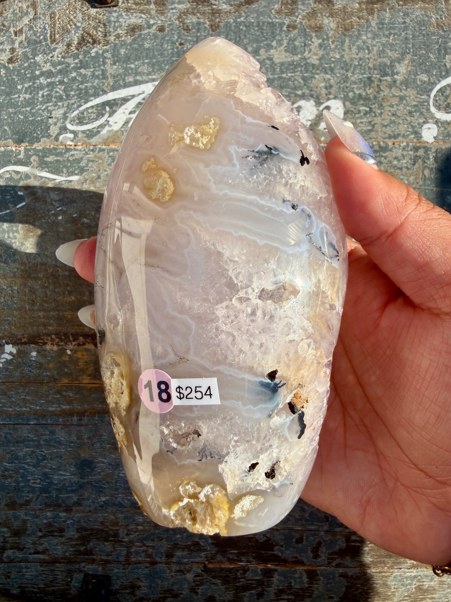 Gorgeous Scenic Moss Agate Freeform with Lavender Druzy | Indonesia | Opt 18