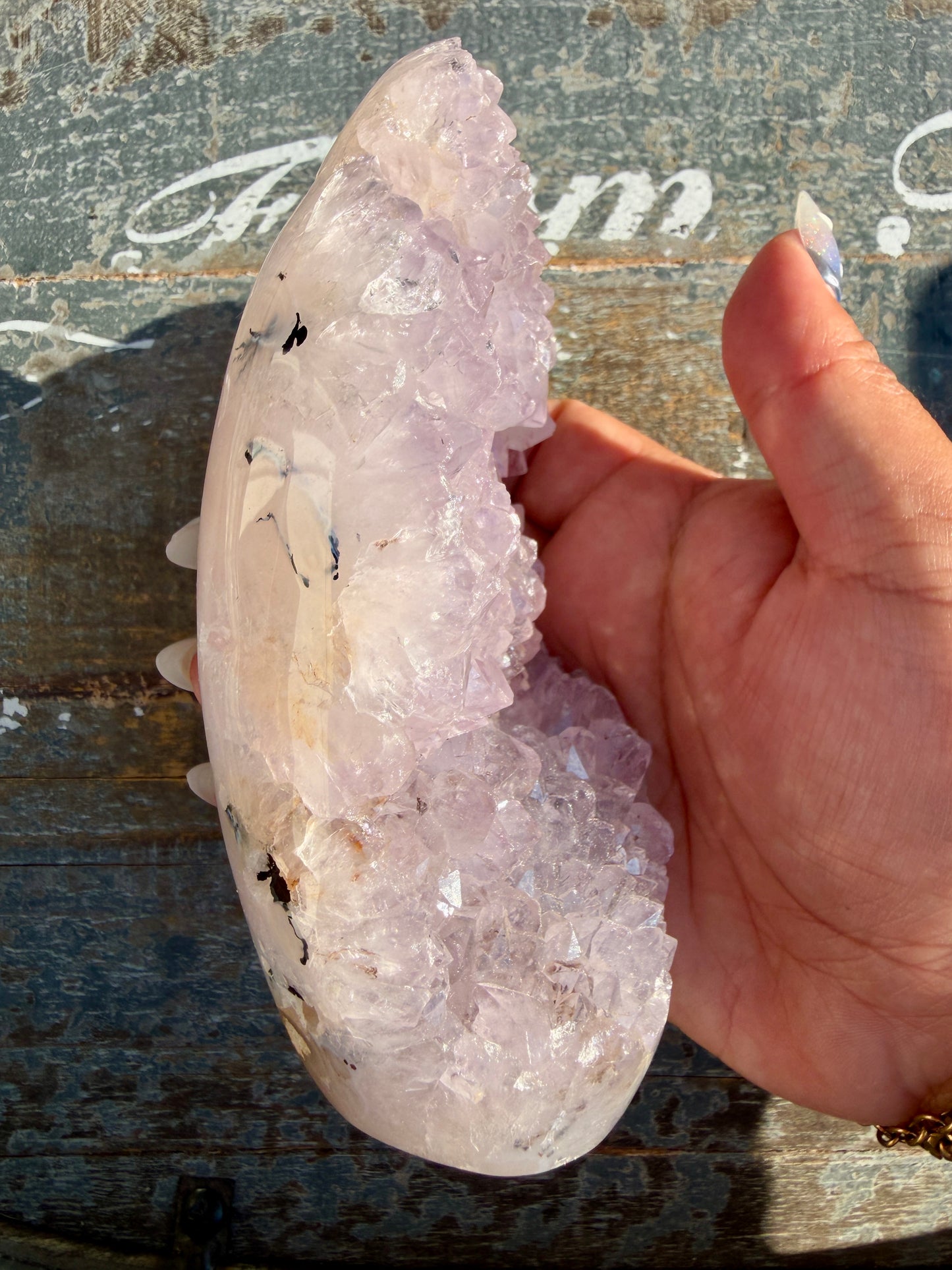Gorgeous Scenic Moss Agate Freeform with Lavender Druzy | Indonesia | Opt 18