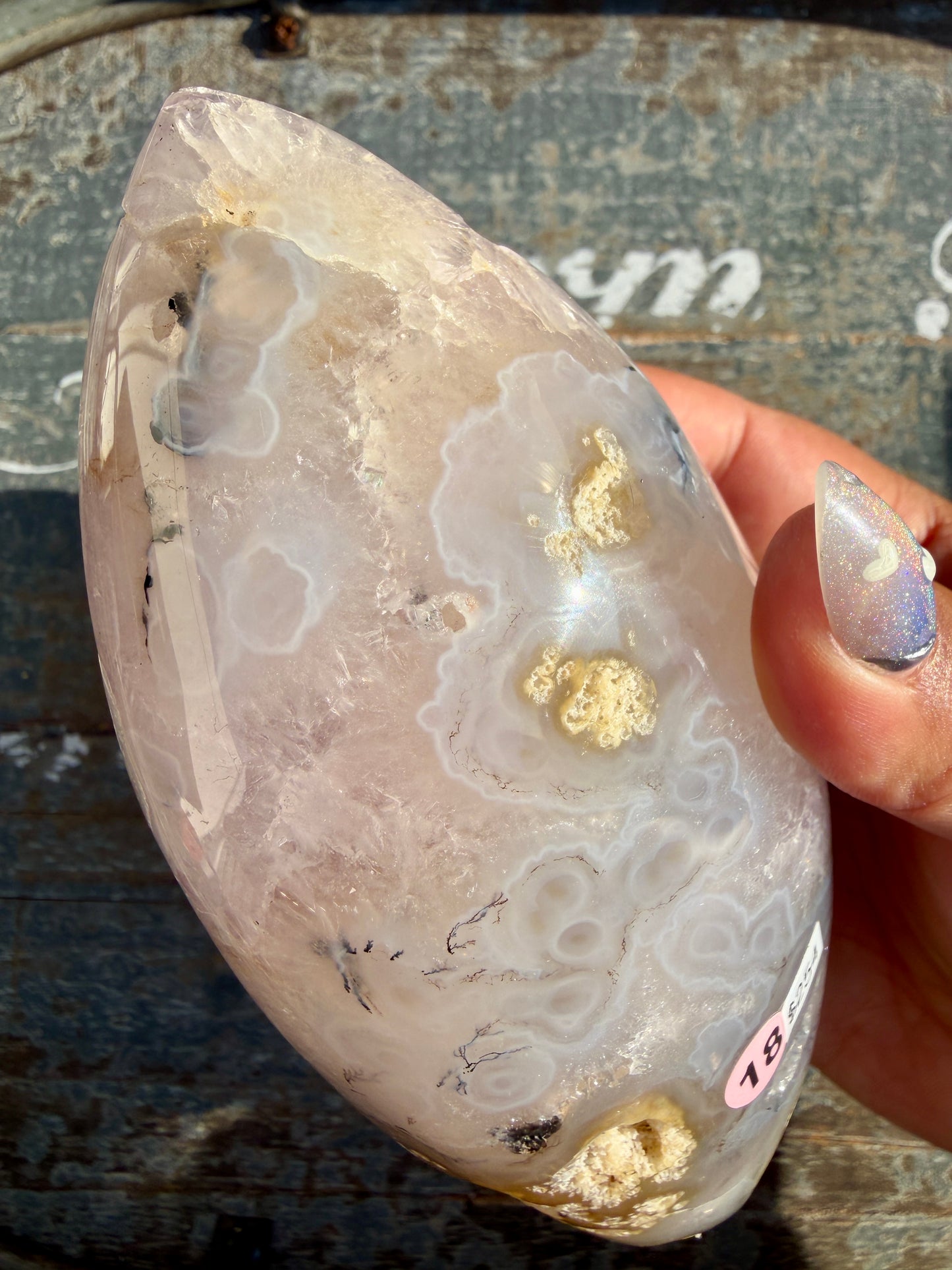 Gorgeous Scenic Moss Agate Freeform with Lavender Druzy | Indonesia | Opt 18