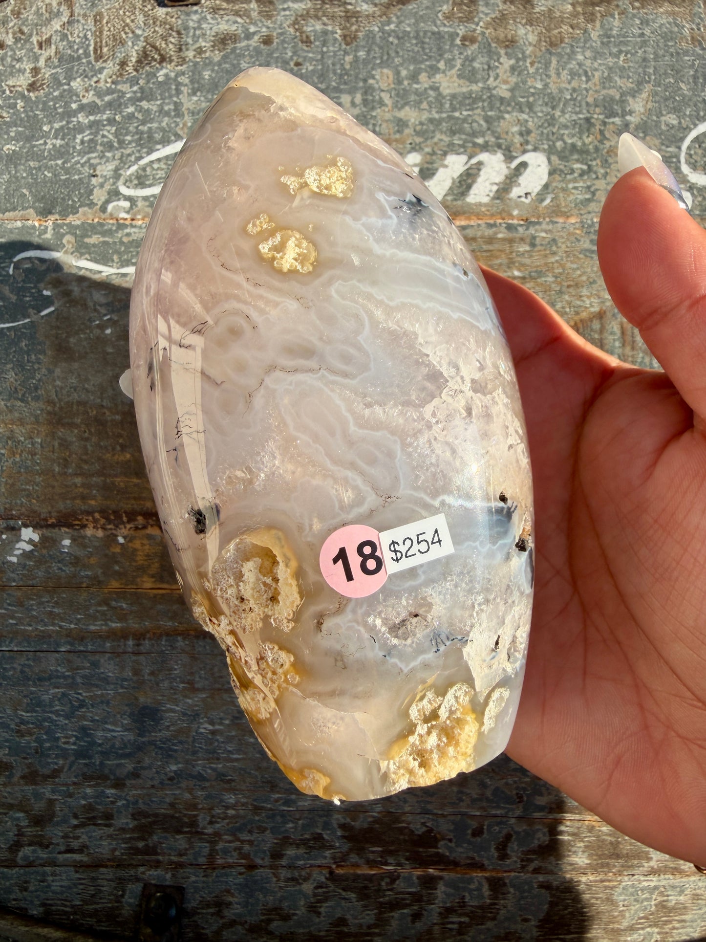 Gorgeous Scenic Moss Agate Freeform with Lavender Druzy | Indonesia | Opt 18