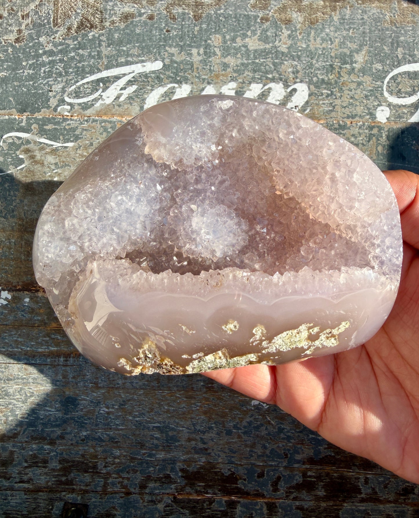 Gorgeous Scenic Moss Agate Freeform with Lavender Druzy | Indonesia | Opt 12