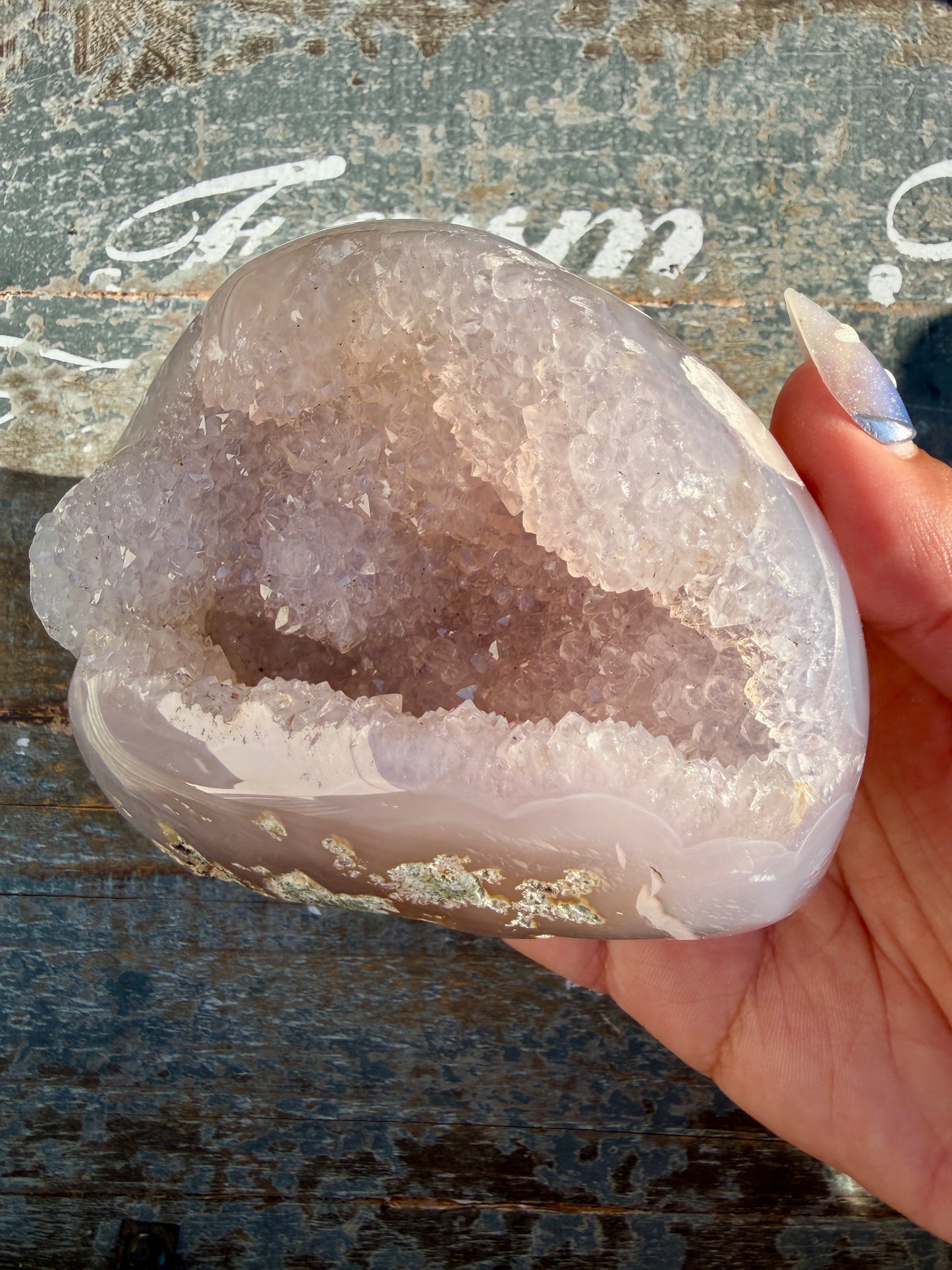 Gorgeous Scenic Moss Agate Freeform with Lavender Druzy | Indonesia | Opt 12