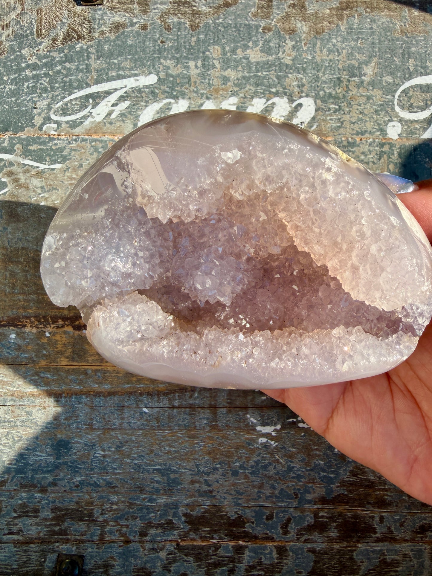 Gorgeous Scenic Moss Agate Freeform with Lavender Druzy | Indonesia | Opt 12