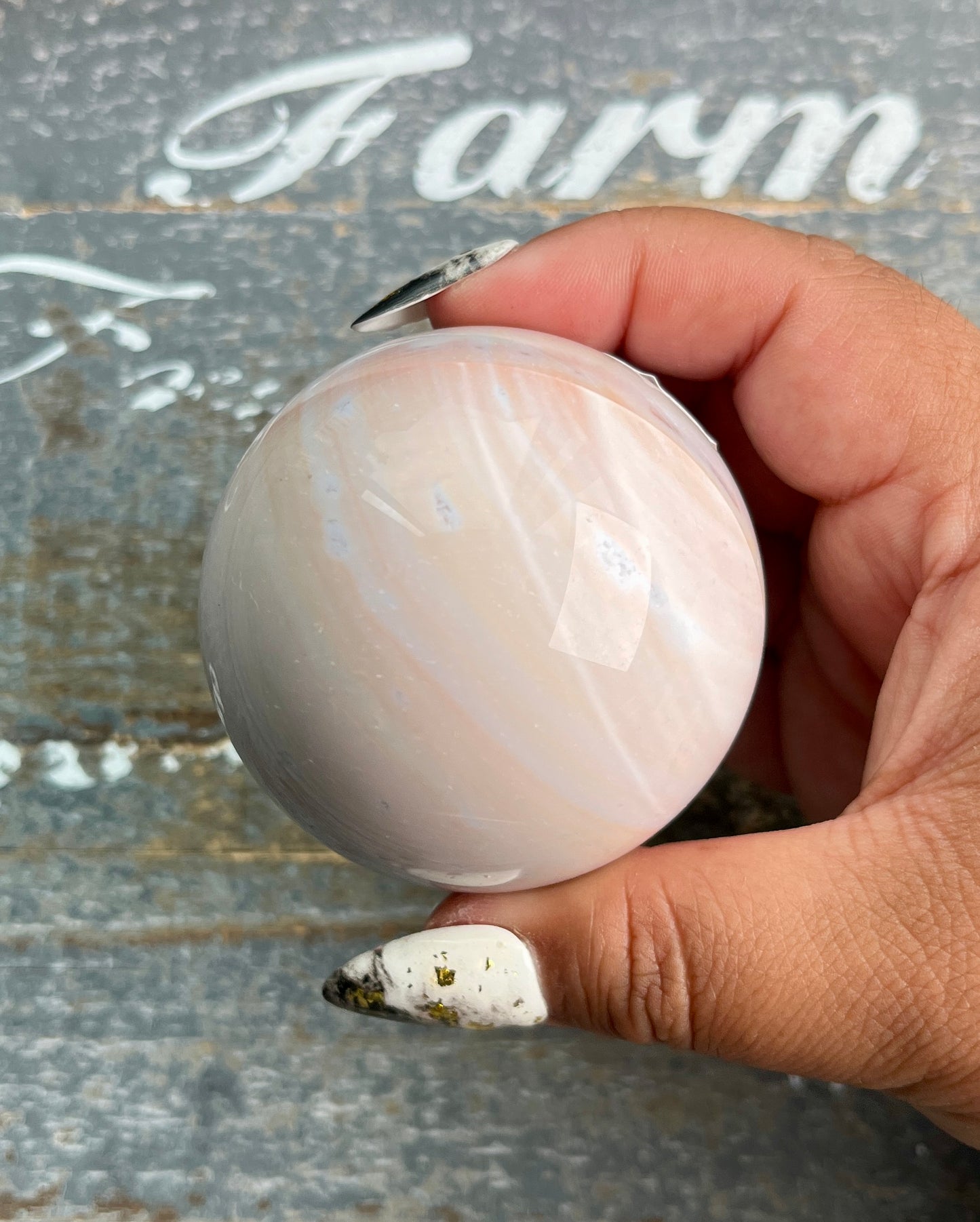 Gorgeous Rare Banded Milky Pastel Agate Sphere