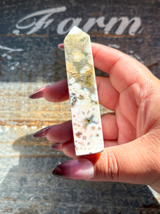 Gorgeous RARE Collectors Authentic Ocean Jasper Tower from Madagascar | B2