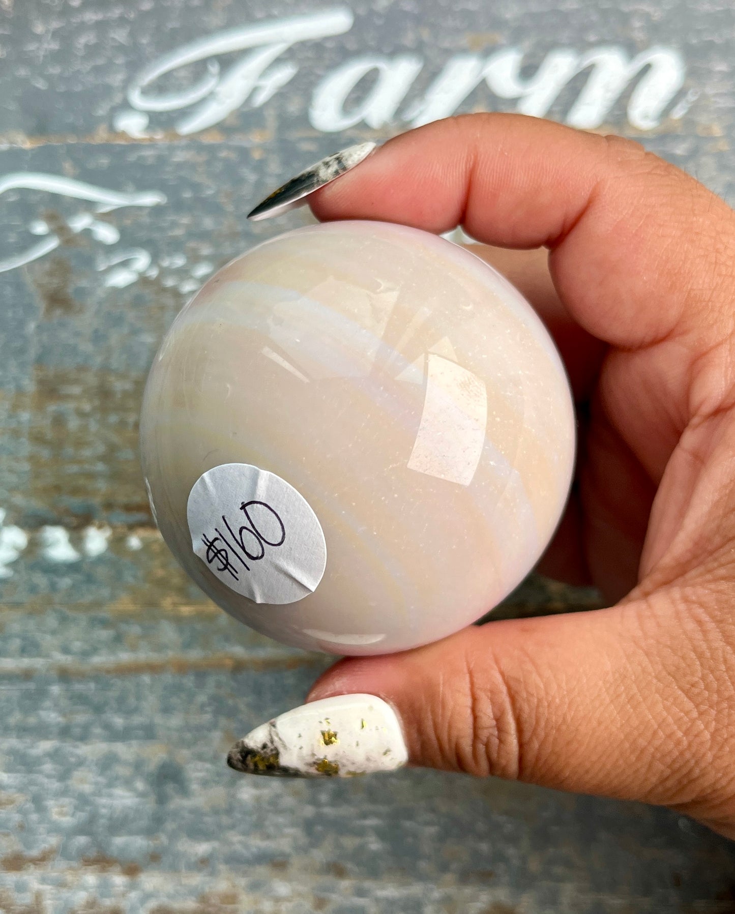 Gorgeous Rare Banded Milky Pastel Agate Sphere