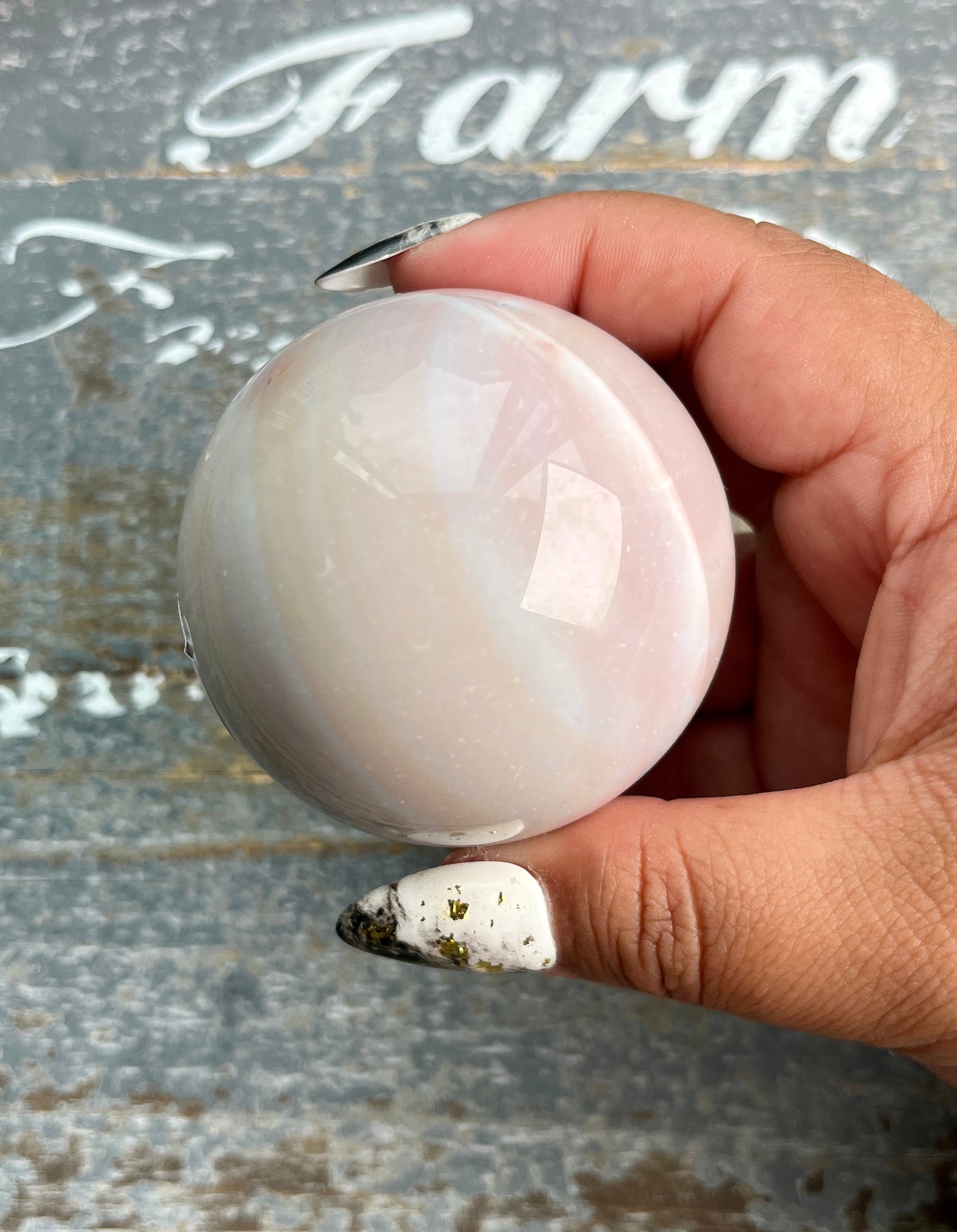 Gorgeous Rare Banded Milky Pastel Agate Sphere