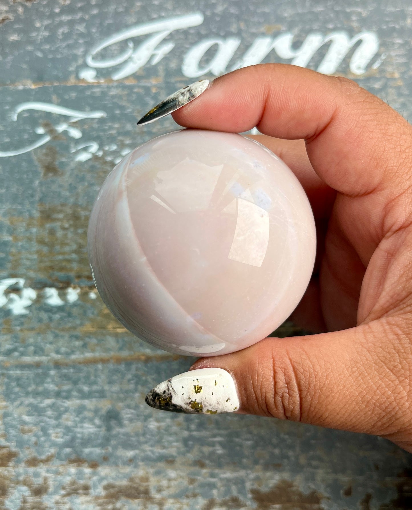 Gorgeous Rare Banded Milky Pastel Agate Sphere