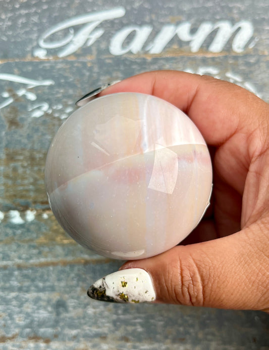 Gorgeous Rare Banded Milky Pastel Agate Sphere