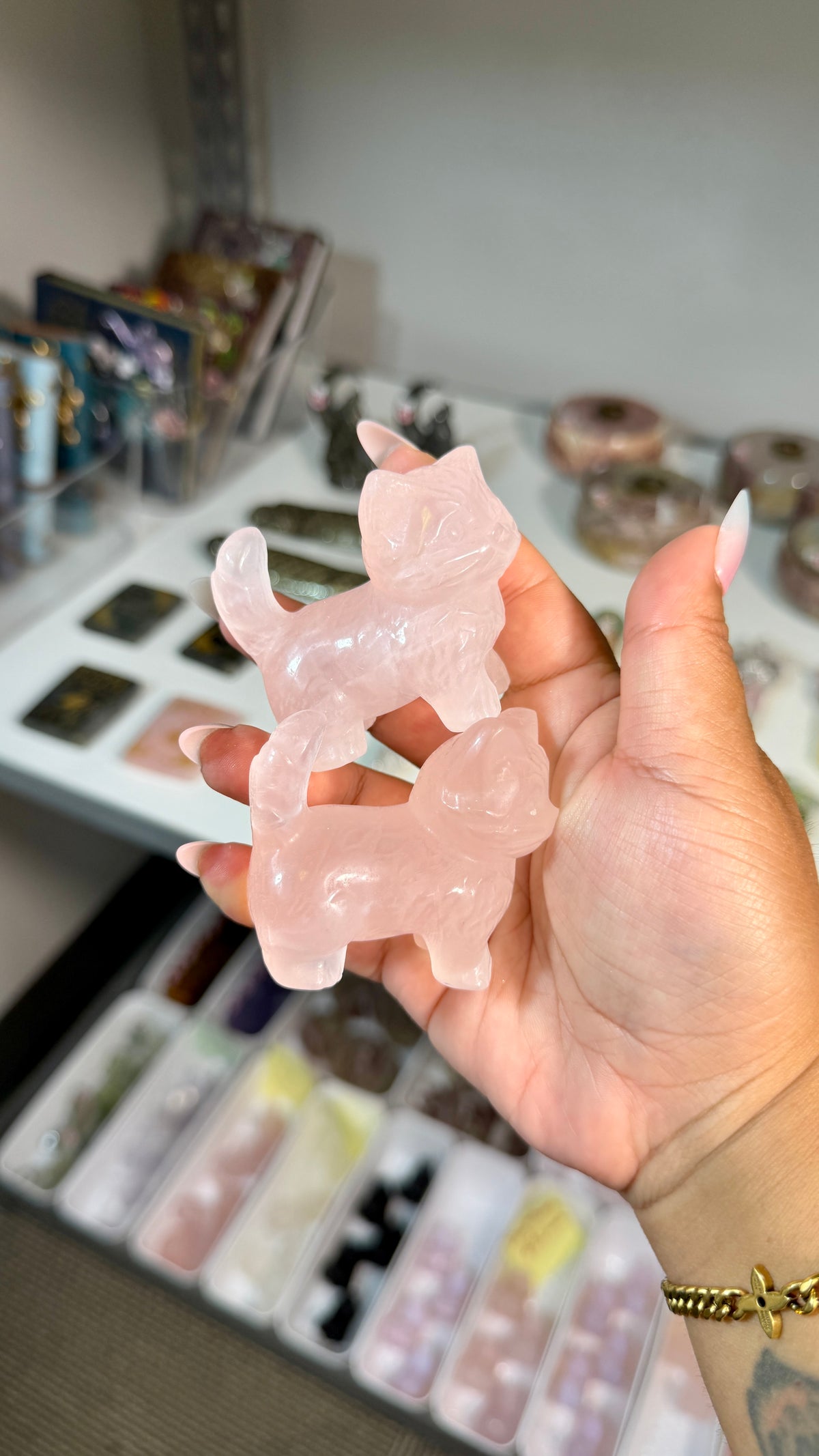 One (1) Adorable Rose Quartz Kitty | Intuitively Chosen