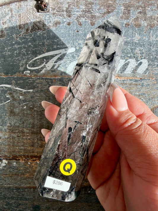 Gorgeous High Grade Tourmaline in Quartz Tower | Opt Q