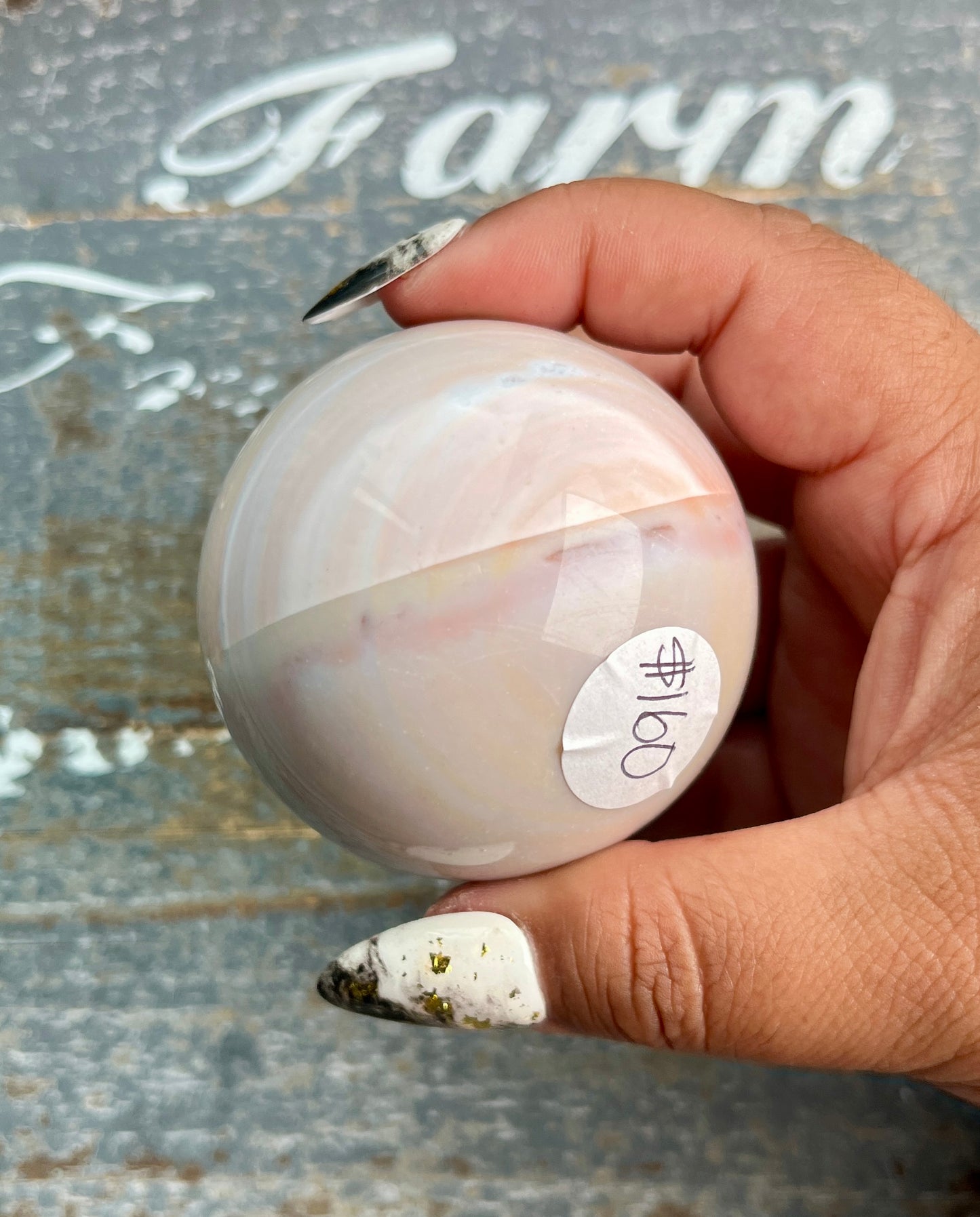 Gorgeous Rare Banded Milky Pastel Agate Sphere